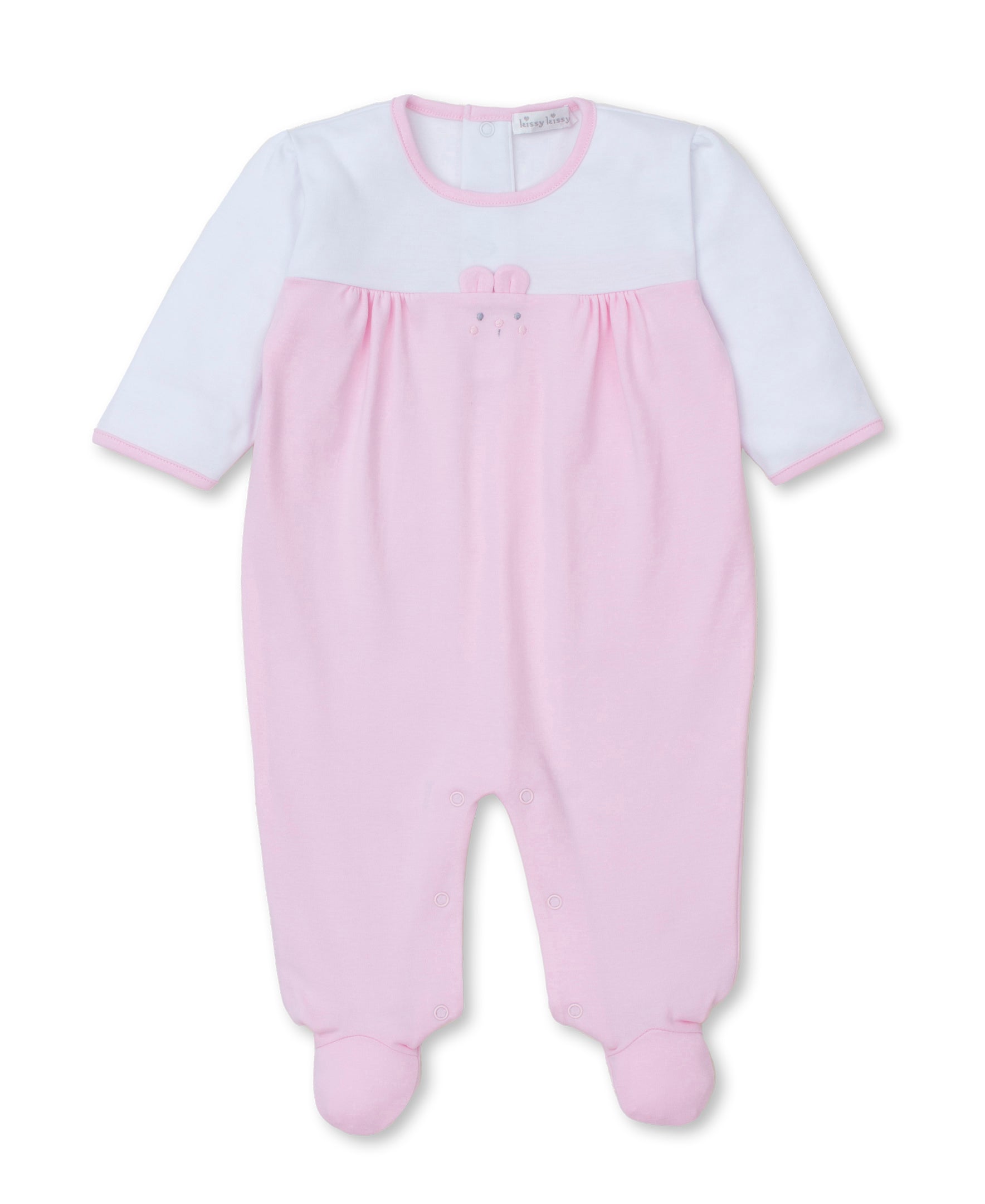 Beary Best Friends Pink/White Footie - Kissy Kissy