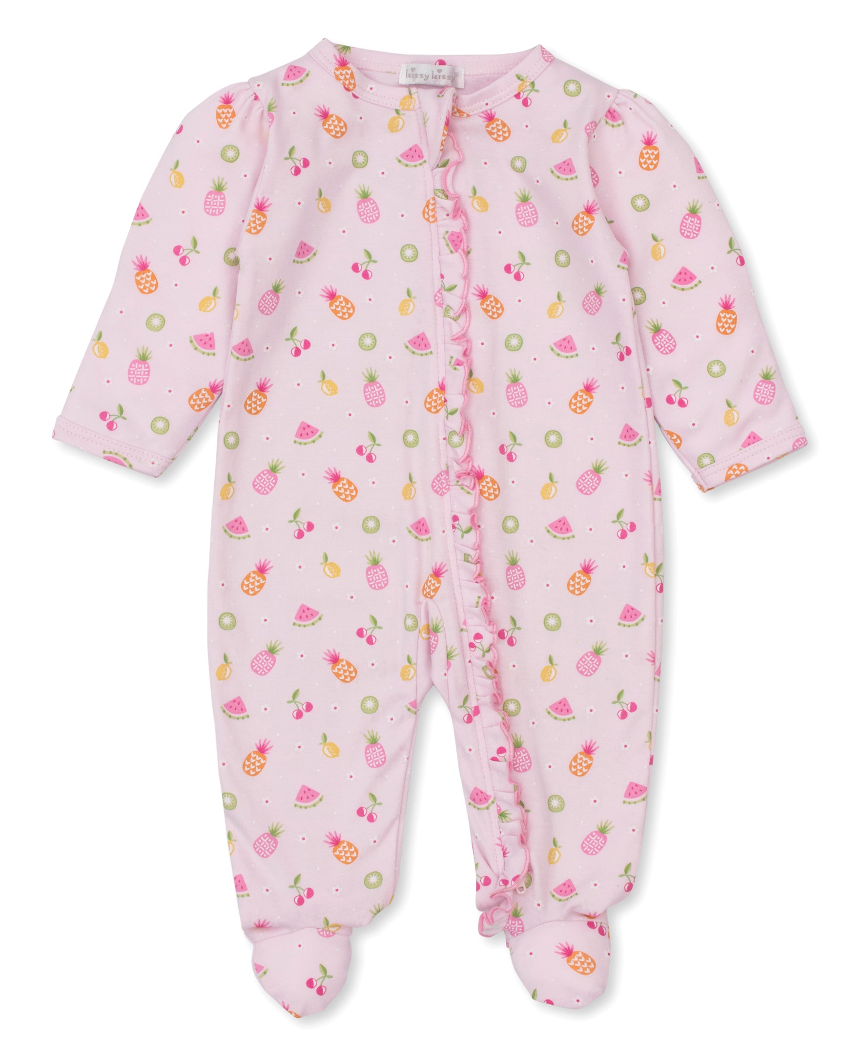 Fruit Fiesta Pink Zip Footie - Kissy Kissy