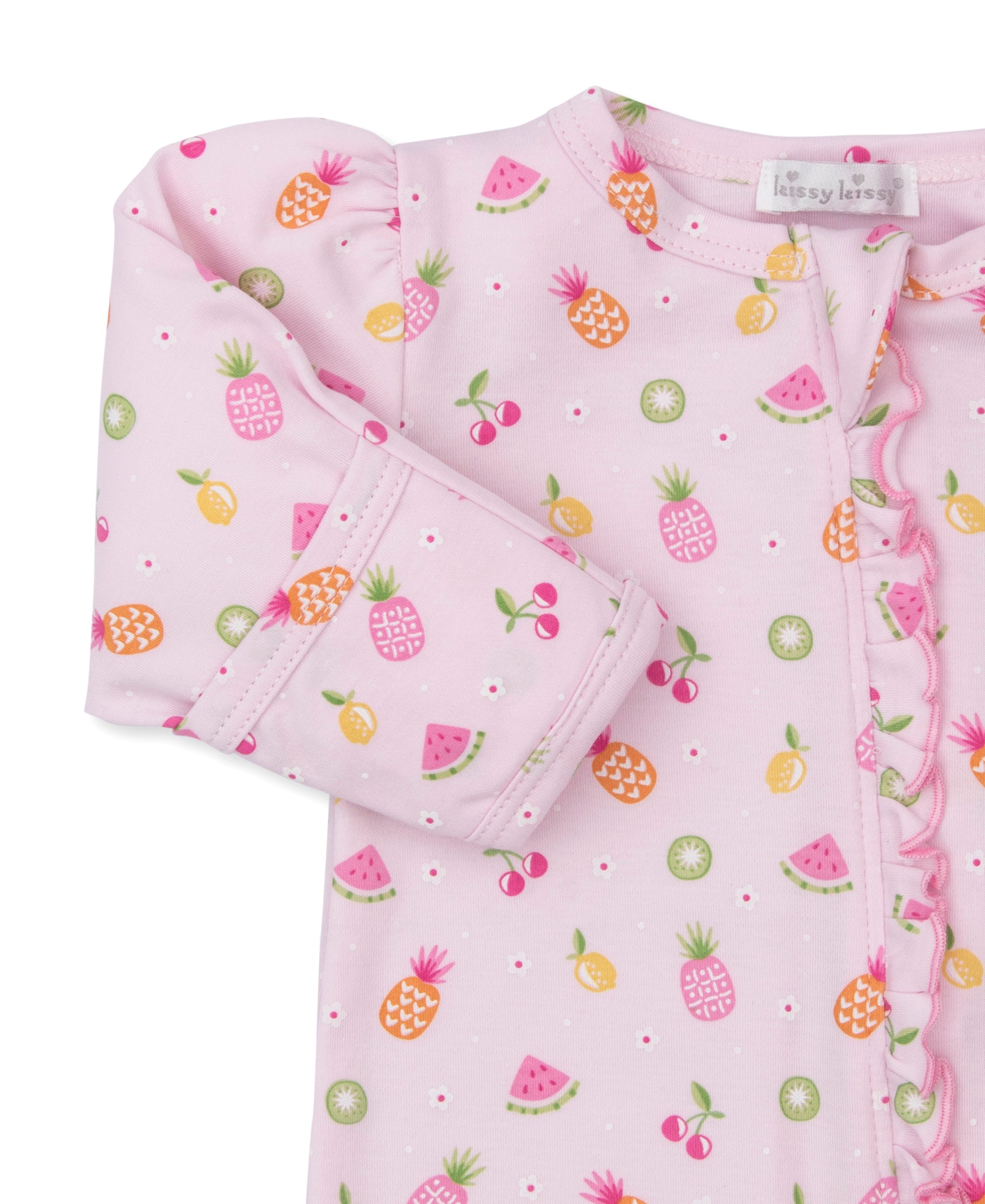 Fruit Fiesta Pink Zip Footie - Kissy Kissy