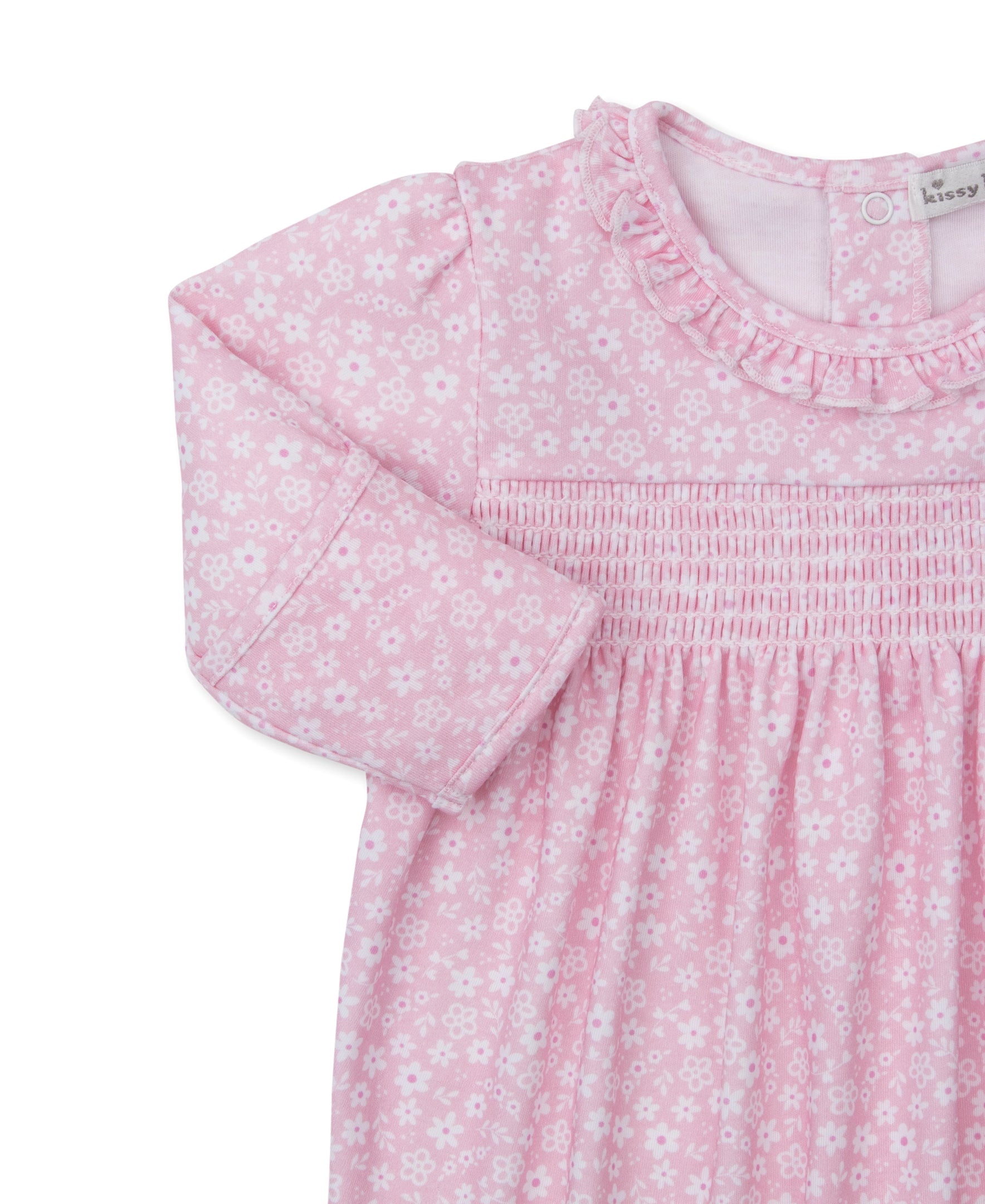 Fall in Bloom Pink Smocked Footie - Kissy Kissy