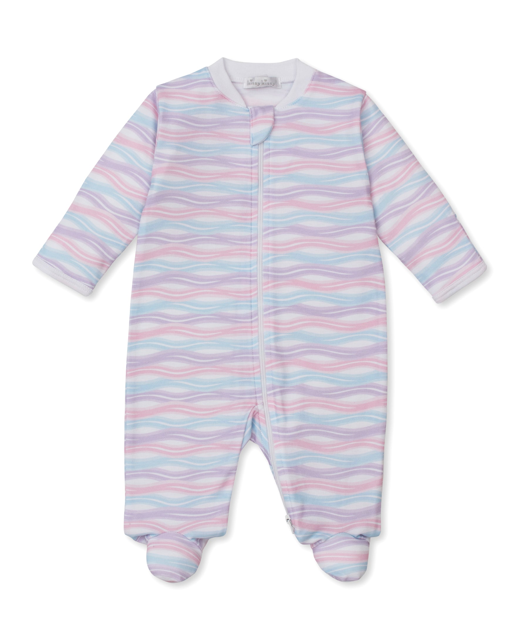 Watercolor Swirls Zip Footie - Kissy Kissy