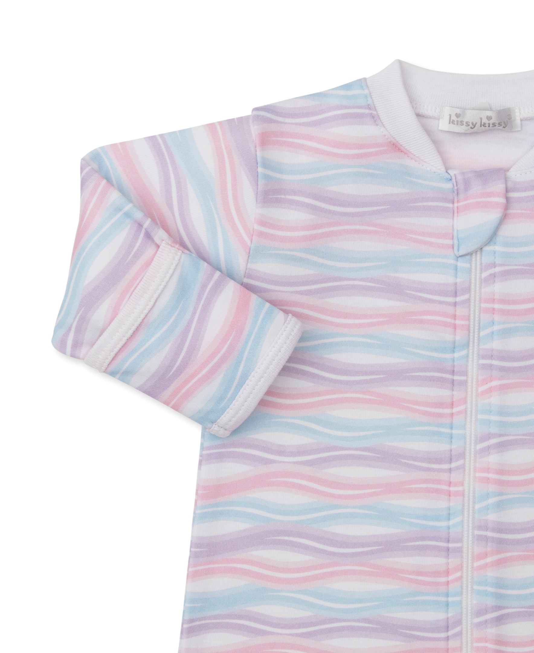Watercolor Swirls Zip Footie - Kissy Kissy