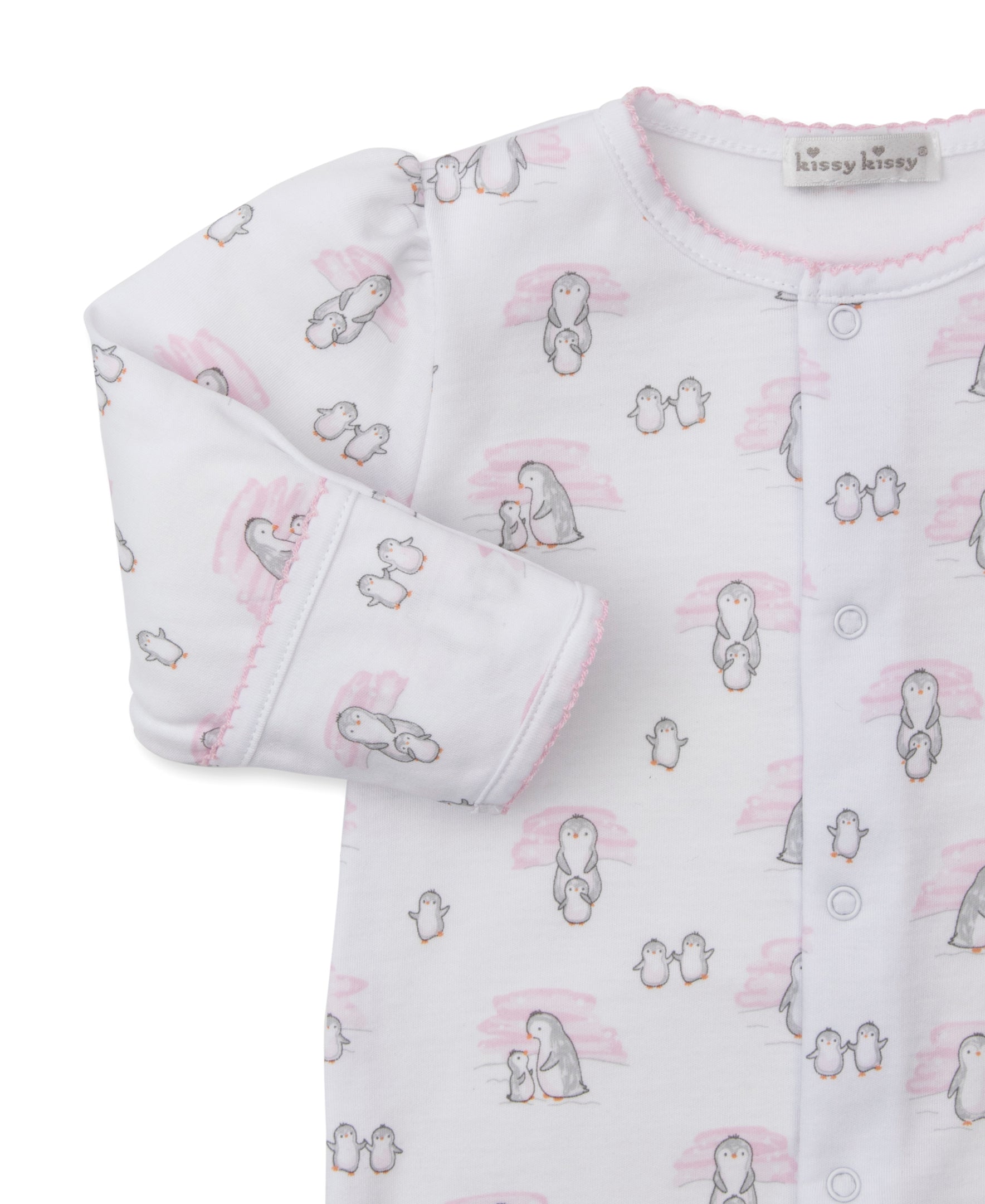 Snow Happy Penguins Pink Footie - Kissy Kissy