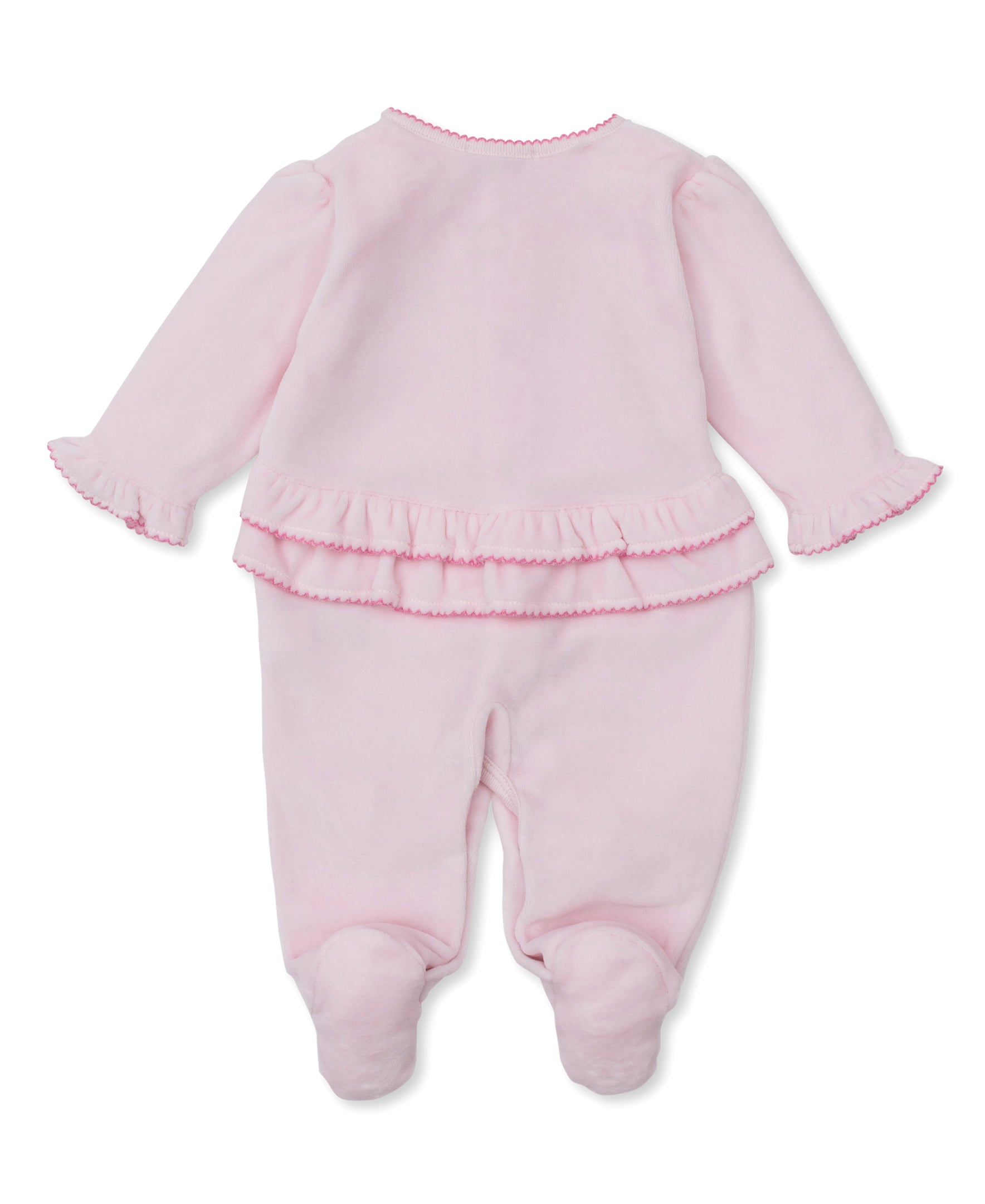 Roses and Blooms Pink Velour Footie - Kissy Kissy