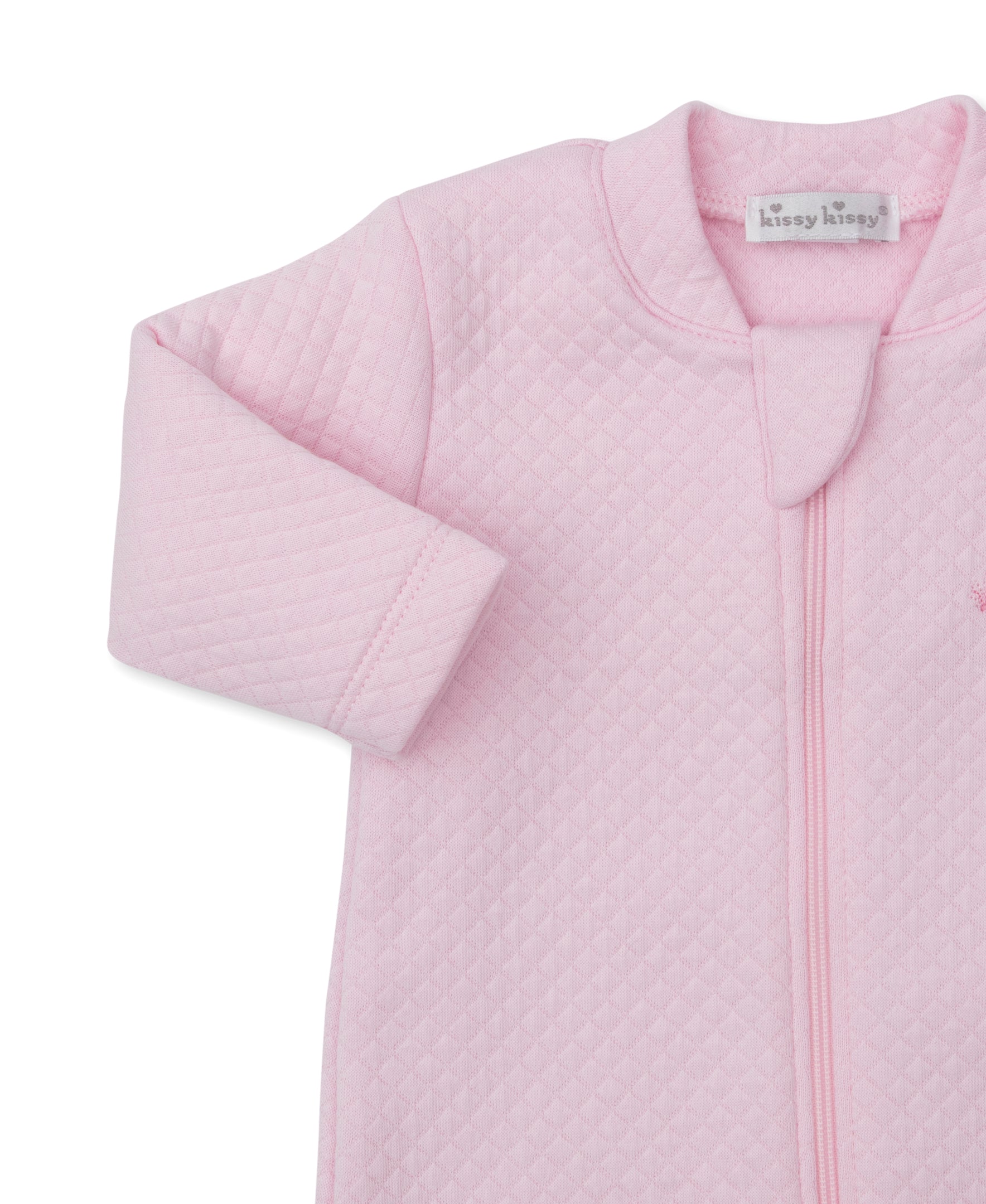 Giraffe Grace Pink Jacquard Zip Footie - Kissy Kissy