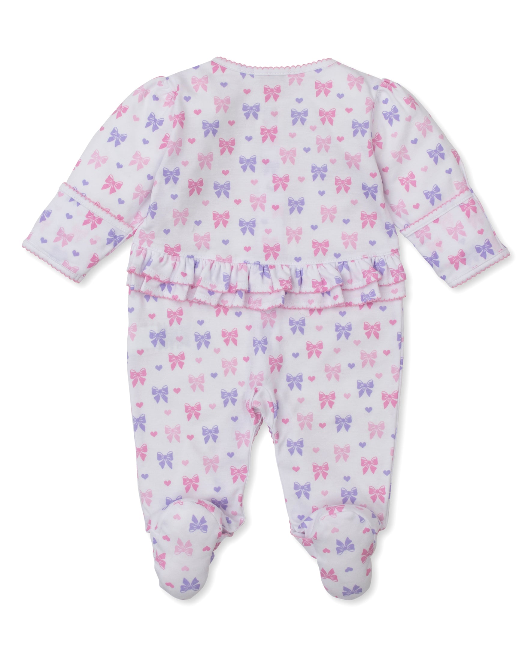 Billowy Bows White Footie - Kissy Kissy