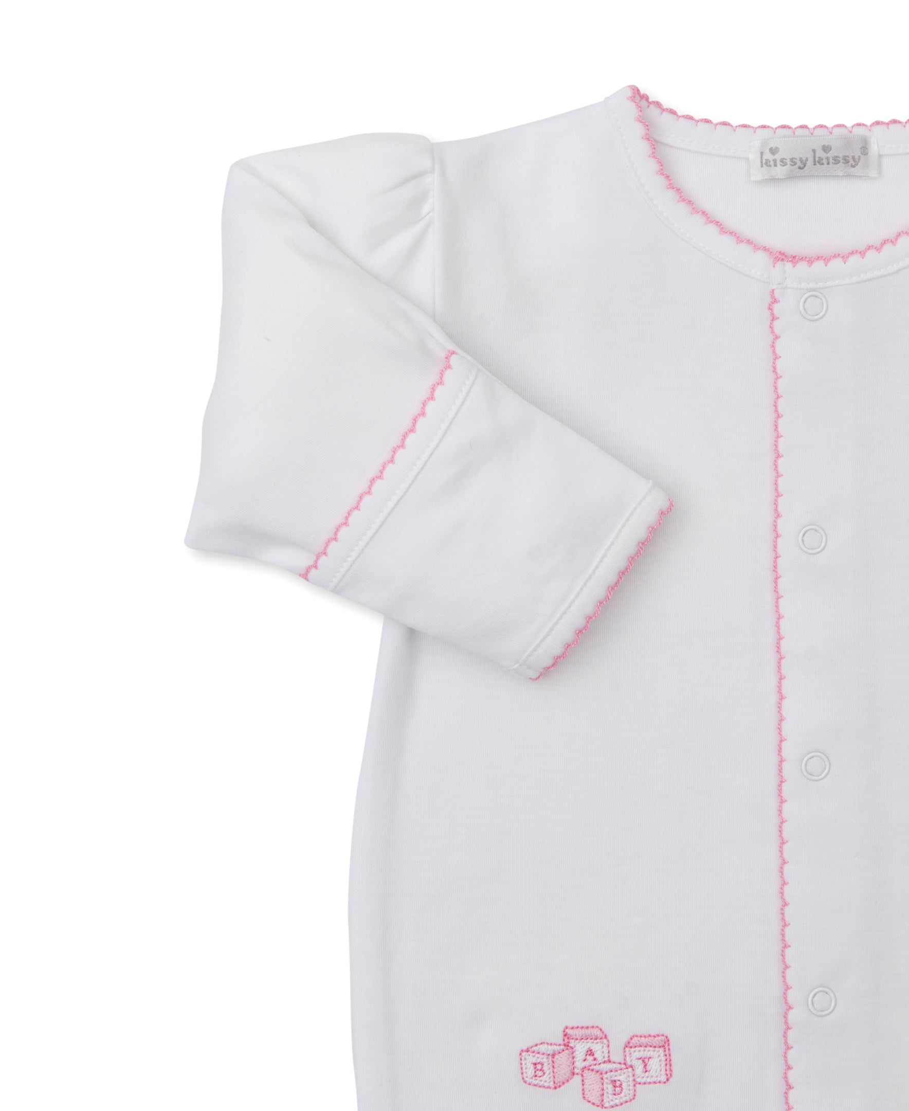 Vintage Toy Treasures White/Pink Footie & Hat Set - Kissy Kissy