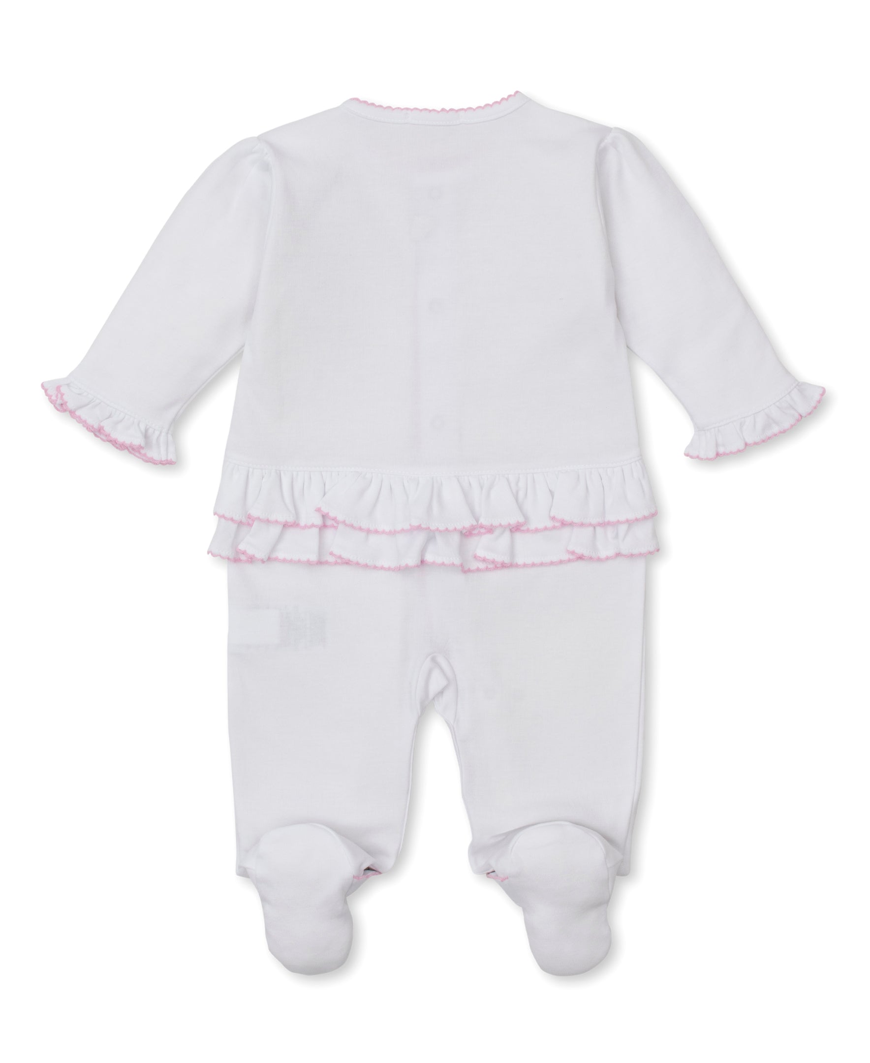 Premier Old English Roses White Hand Emb. Footie - Kissy Kissy