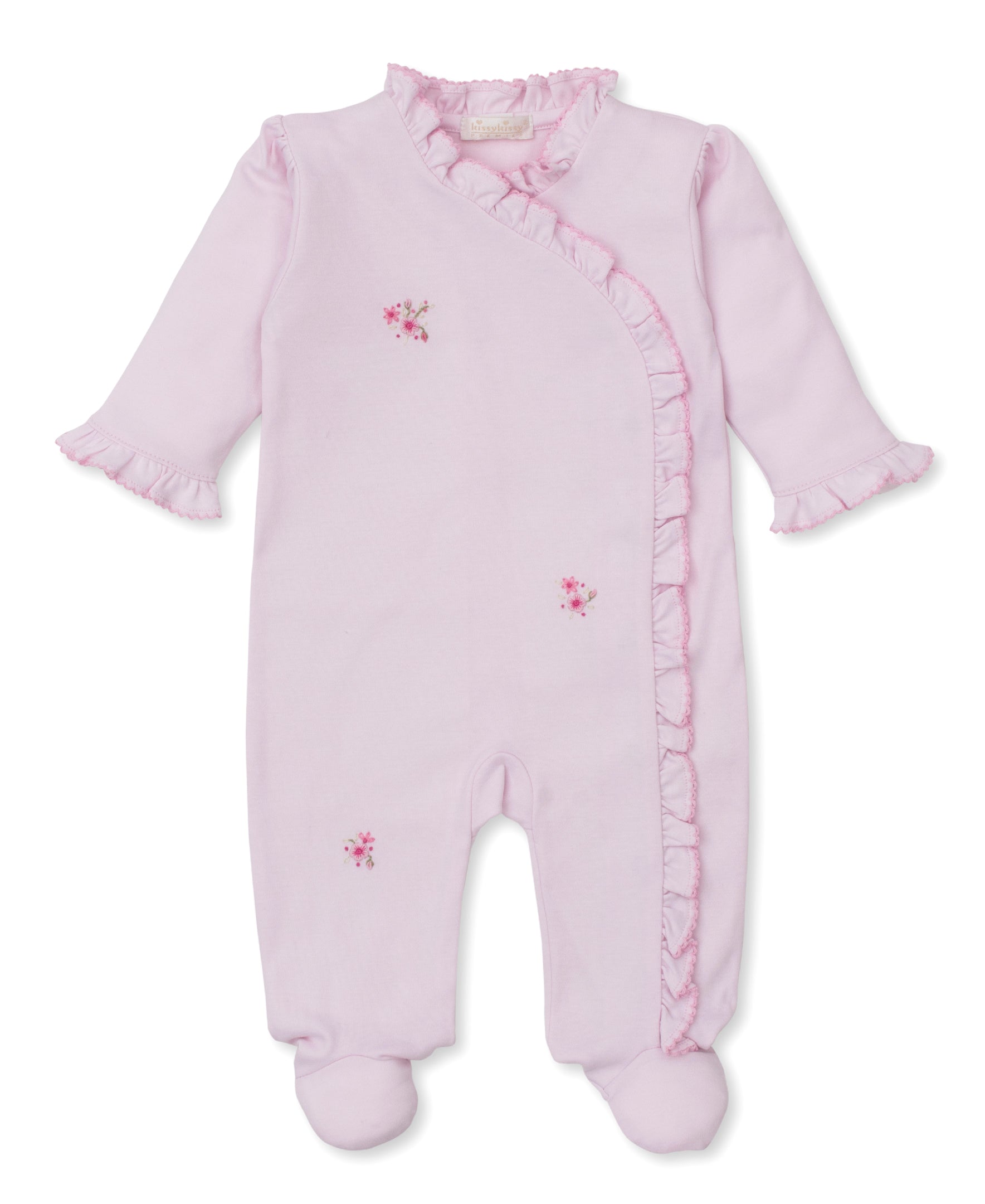 SCE Rose Blooms Pink Hand Emb. Footie - Kissy Kissy