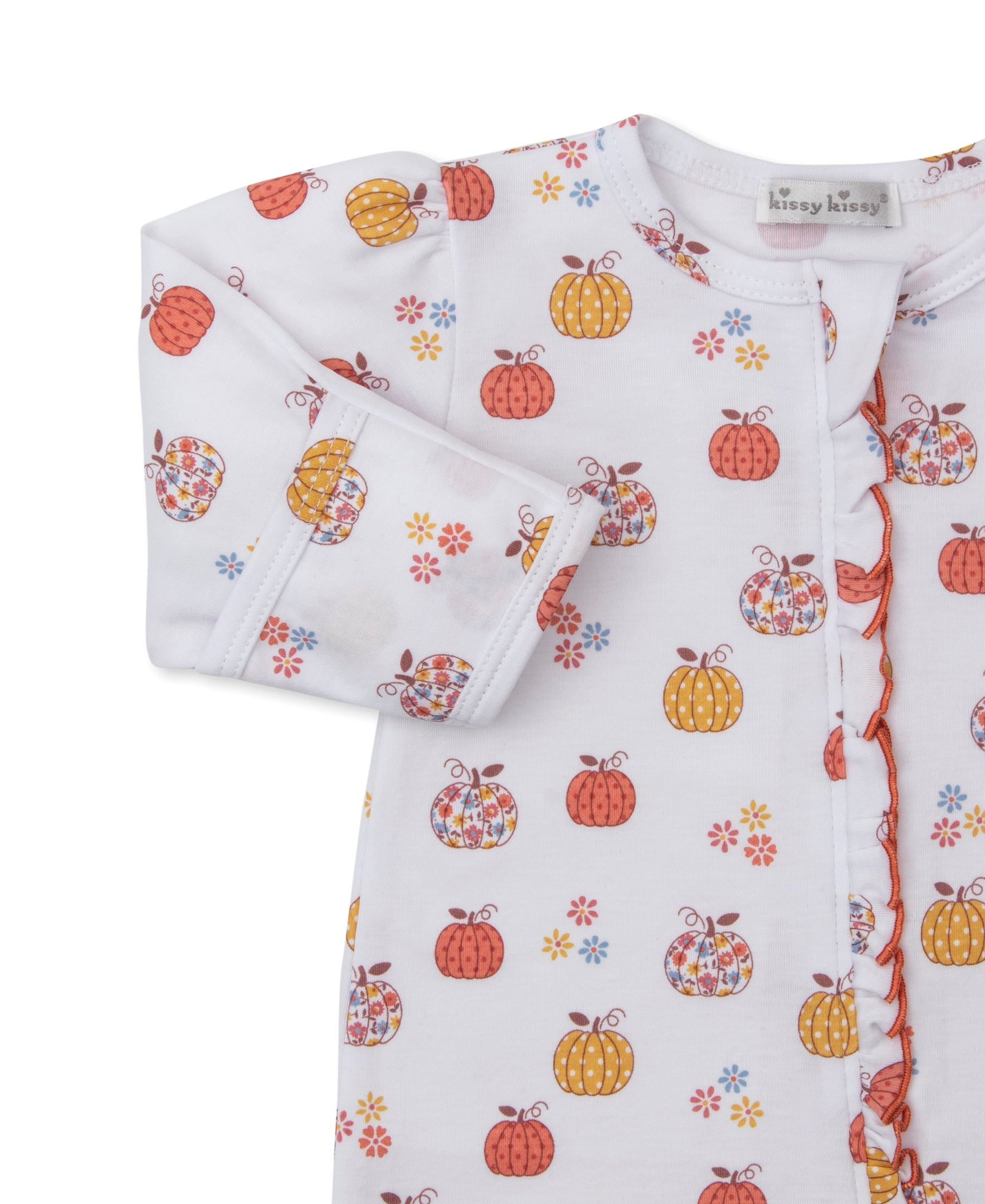 Patchwork Pumpkin Zip Footie - Kissy Kissy