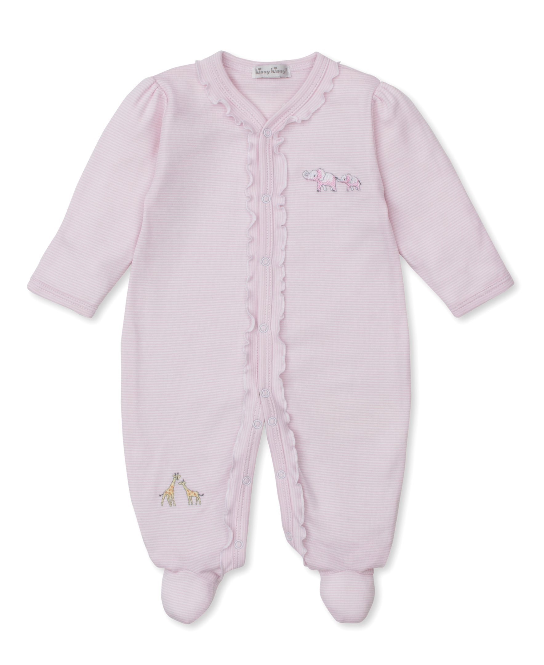 Pink Jungle Safari Stripe Footie - Kissy Kissy