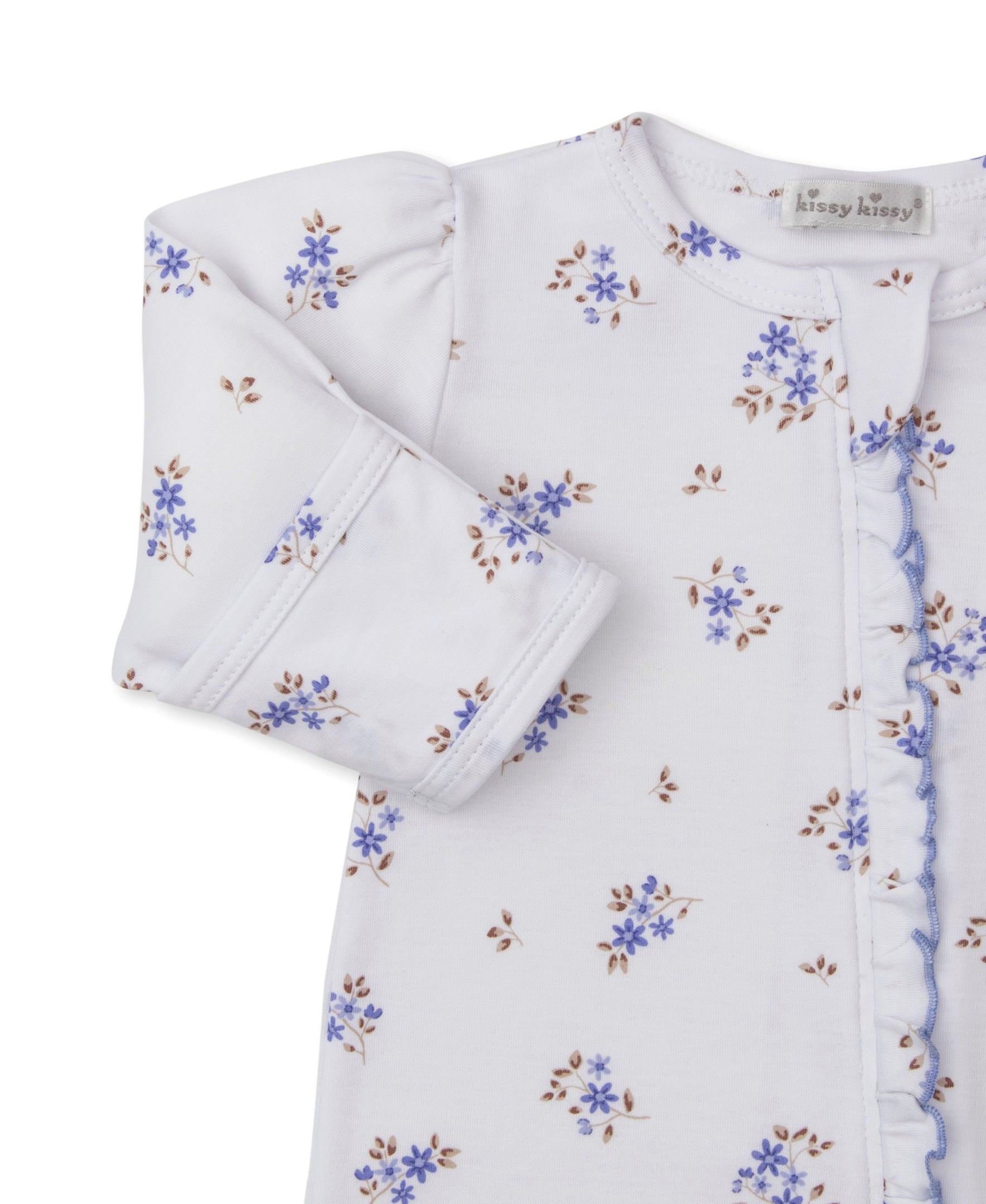 Tiny Blossoms Lilac Zip Footie - Kissy Kissy