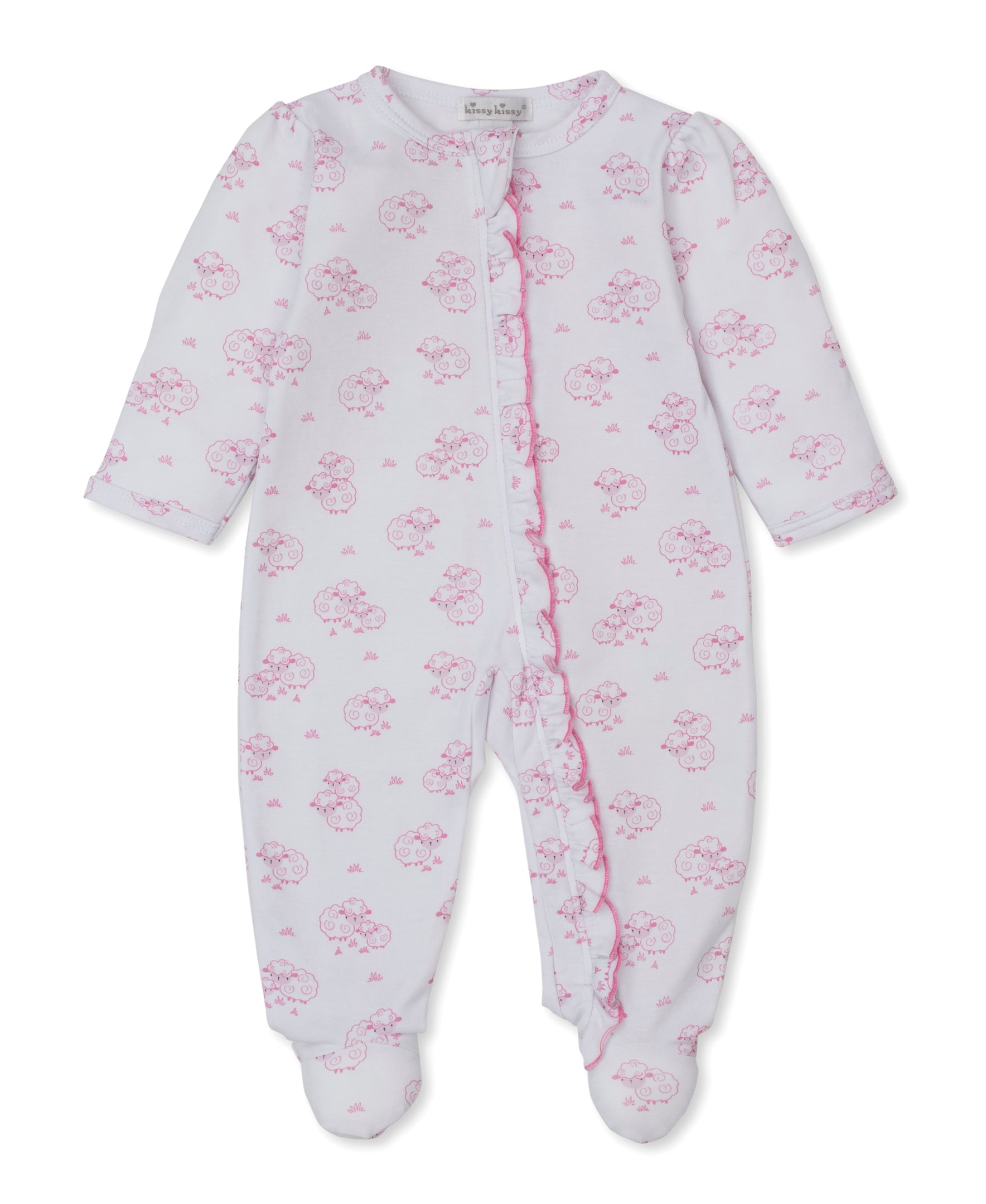 Sweet Sheep Pink Zip Footie - Kissy Kissy