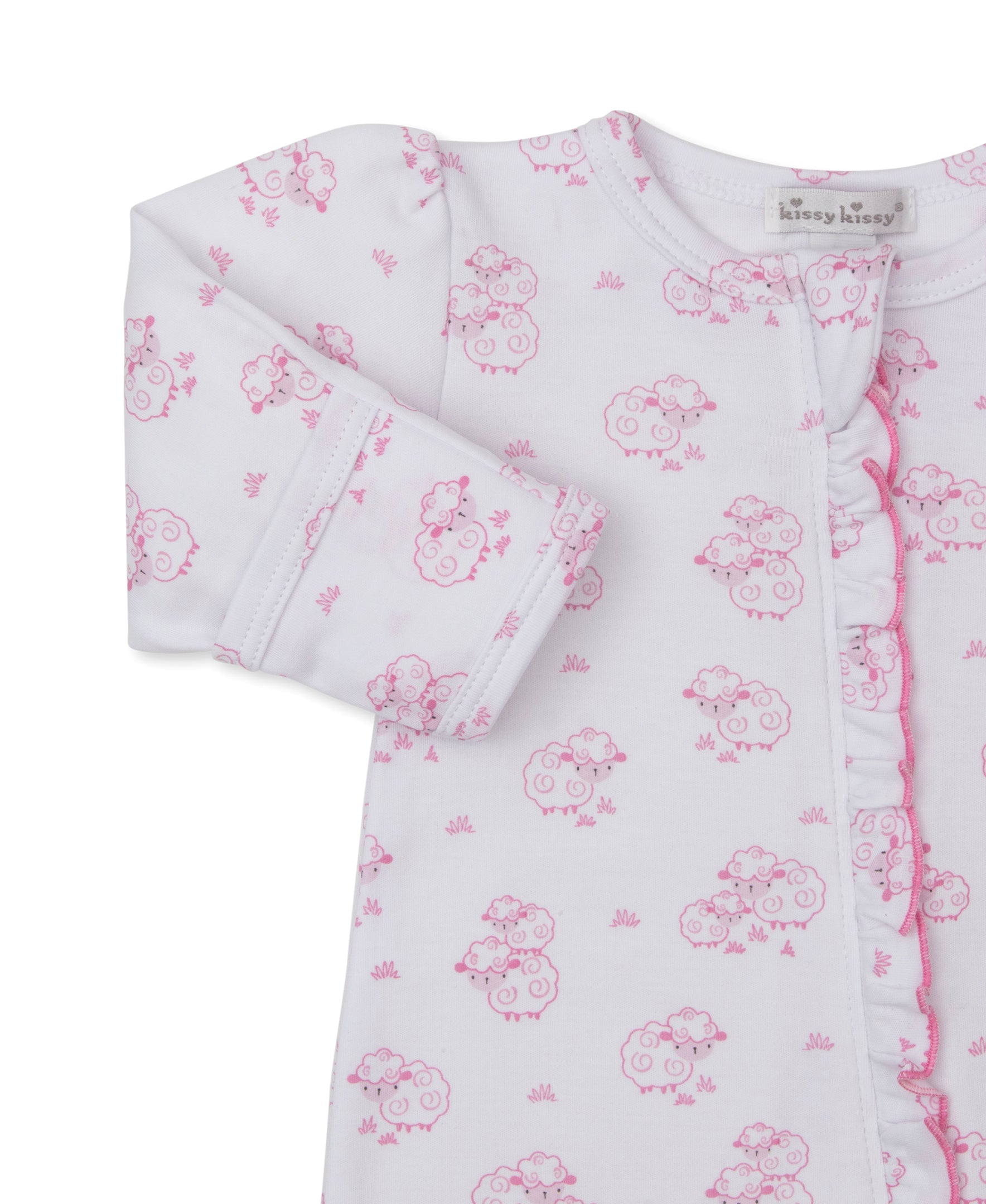 Sweet Sheep Pink Zip Footie - Kissy Kissy