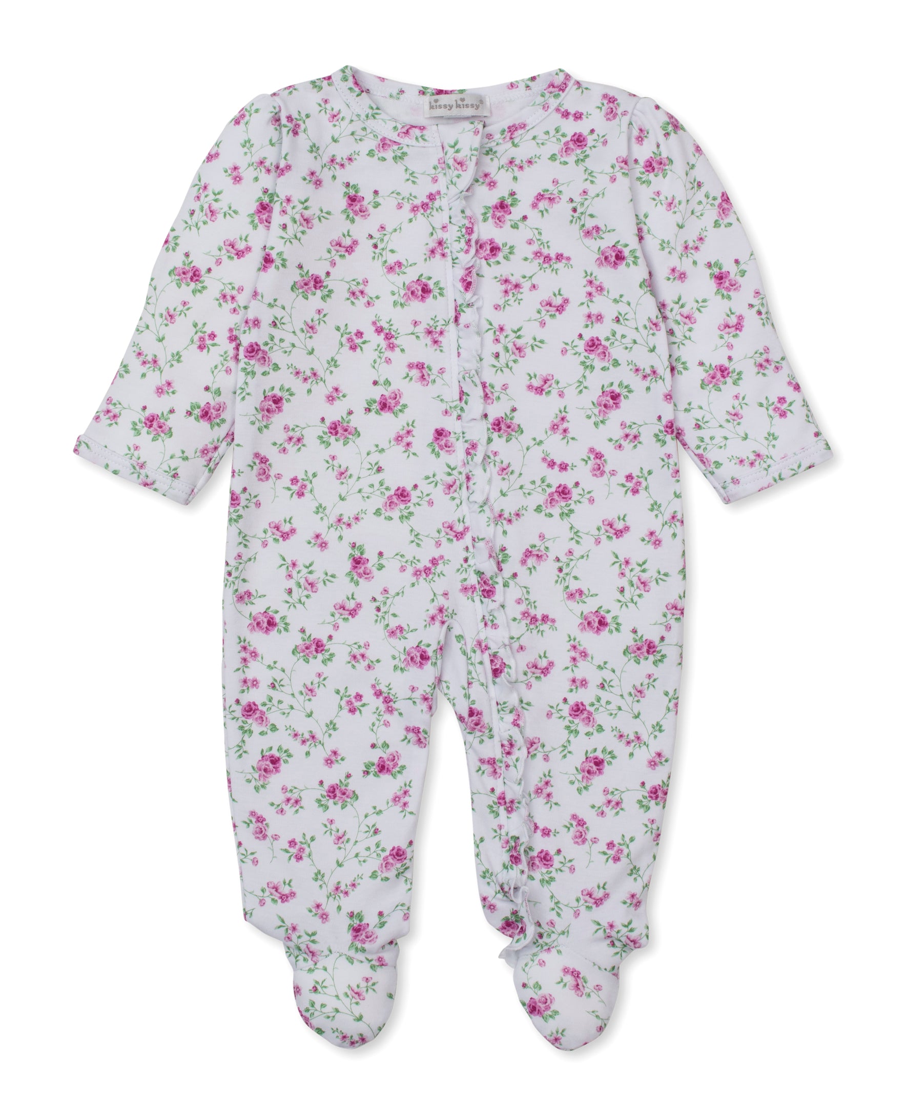 Victorian Roses Zip Footie - Kissy Kissy