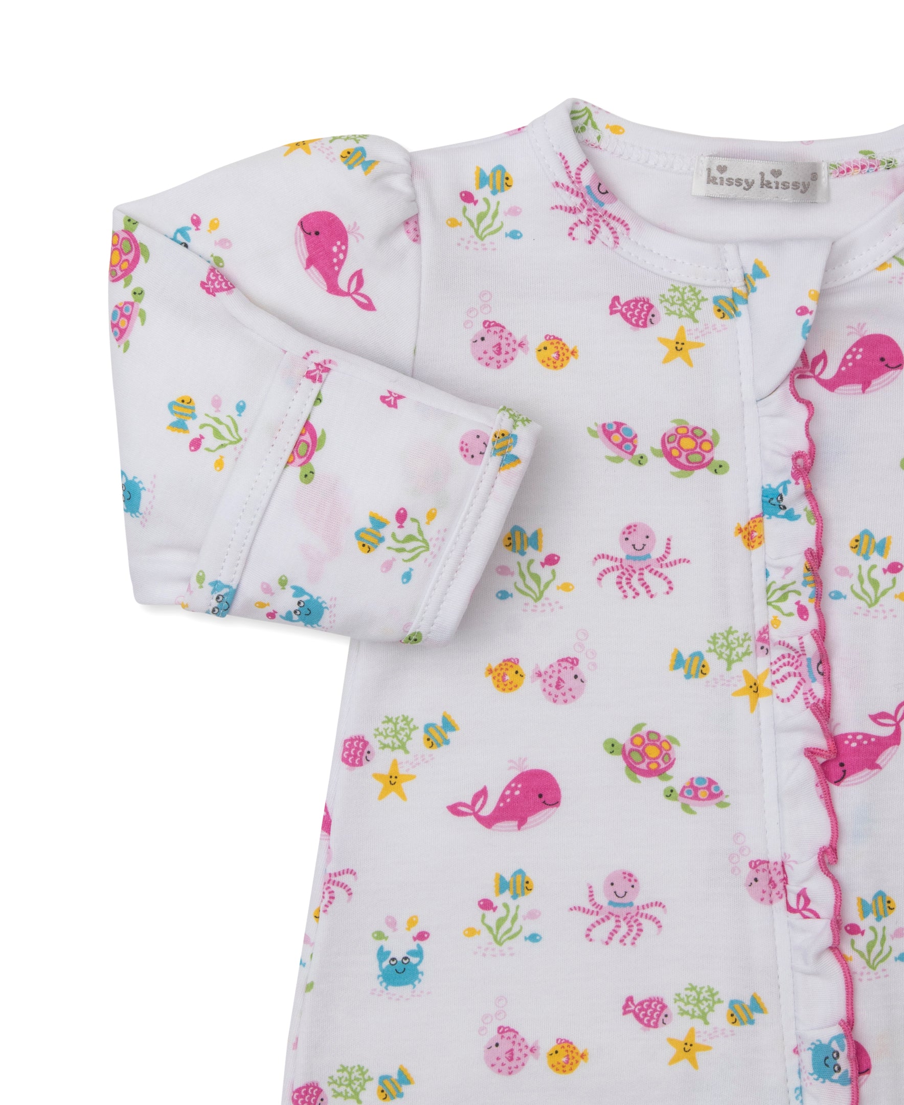 Ocean Antics Pink Zip Footie