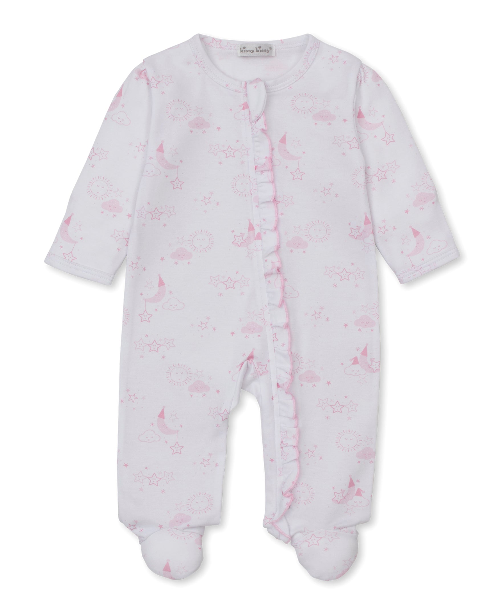 Nightfall Pink Zip Footie - Kissy Kissy