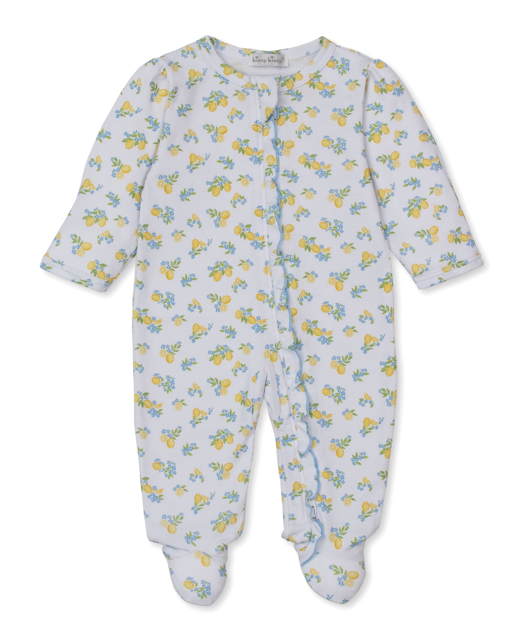 Lemon Blossoms Zip Footie - Kissy Kissy