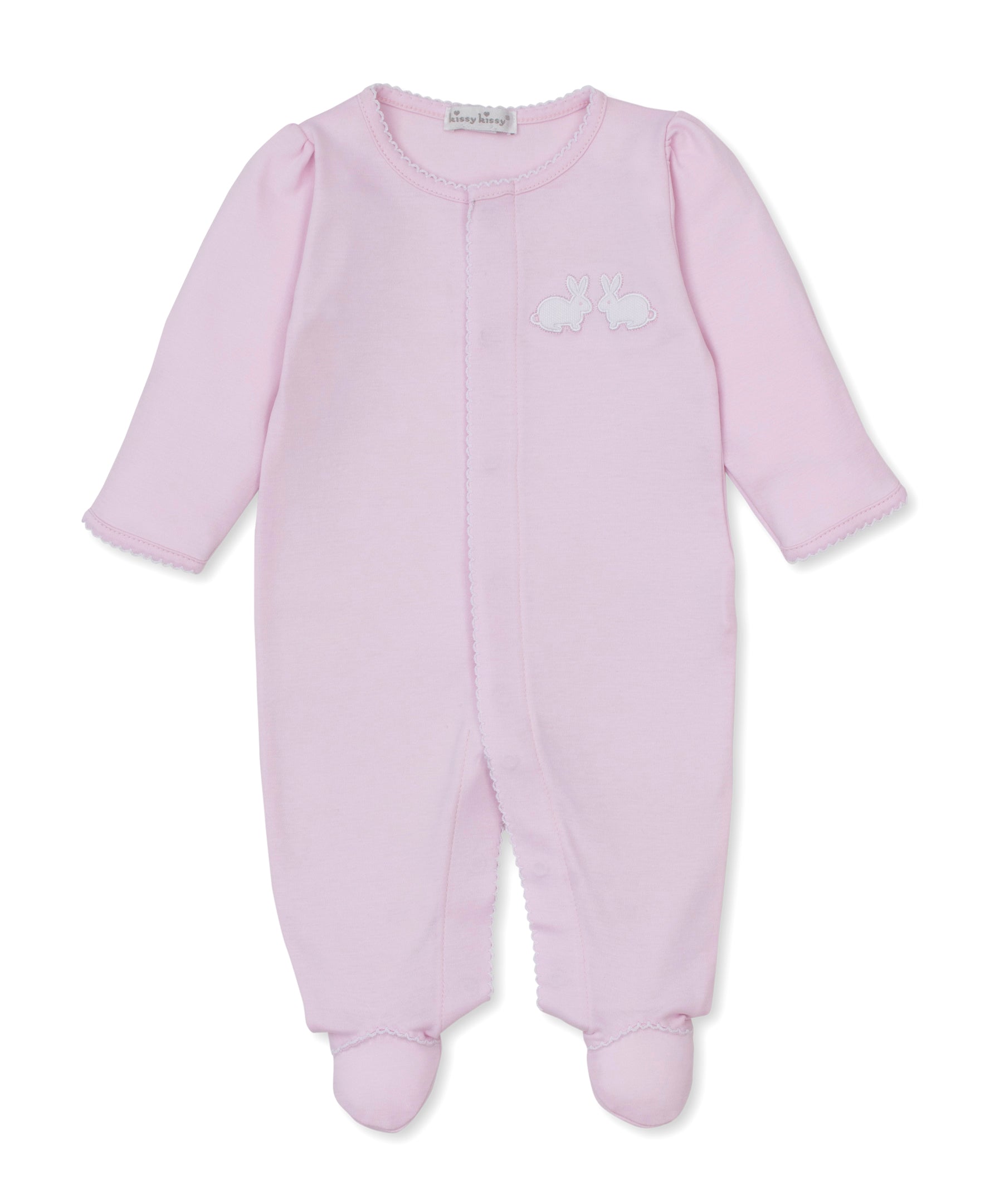Pique Twin Bunnies Pink Footie