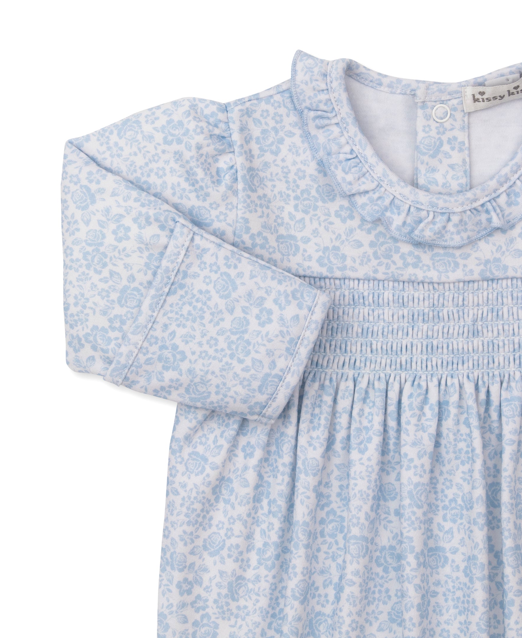 Country Gardens Blue Smocked Footie