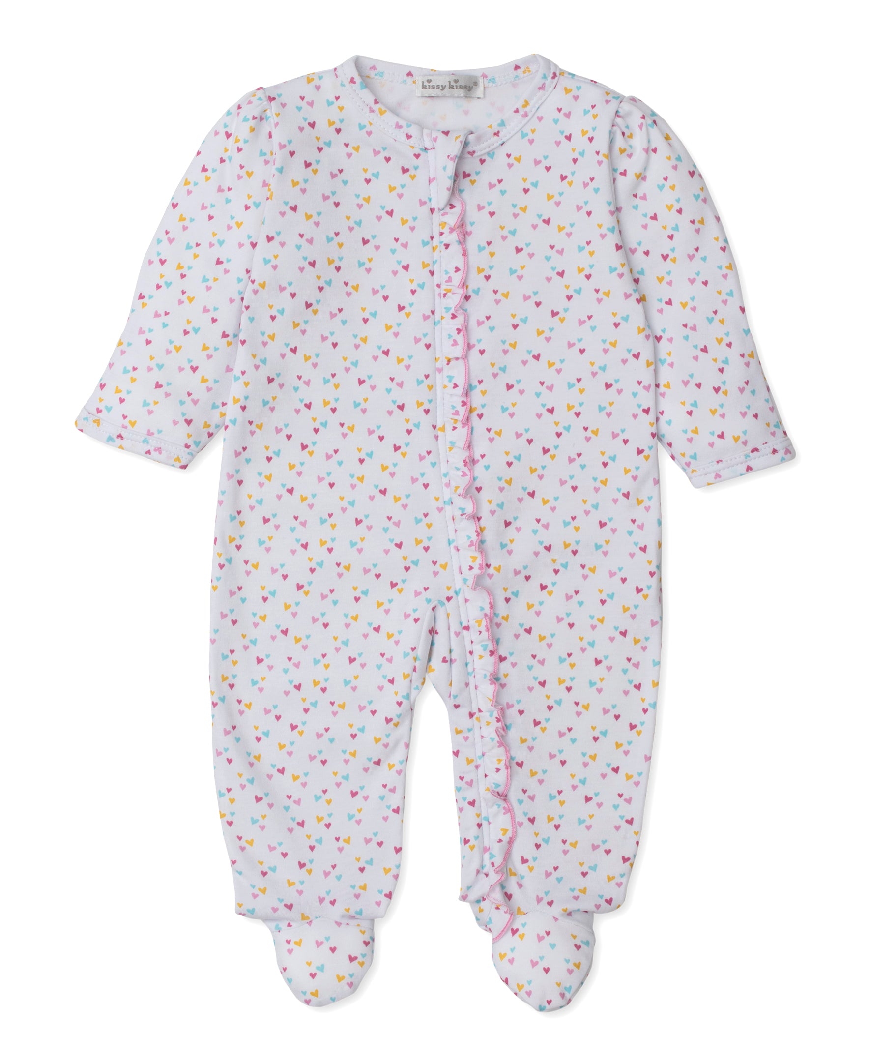 Carousel Magic Hearts Zip Footie - Kissy Kissy