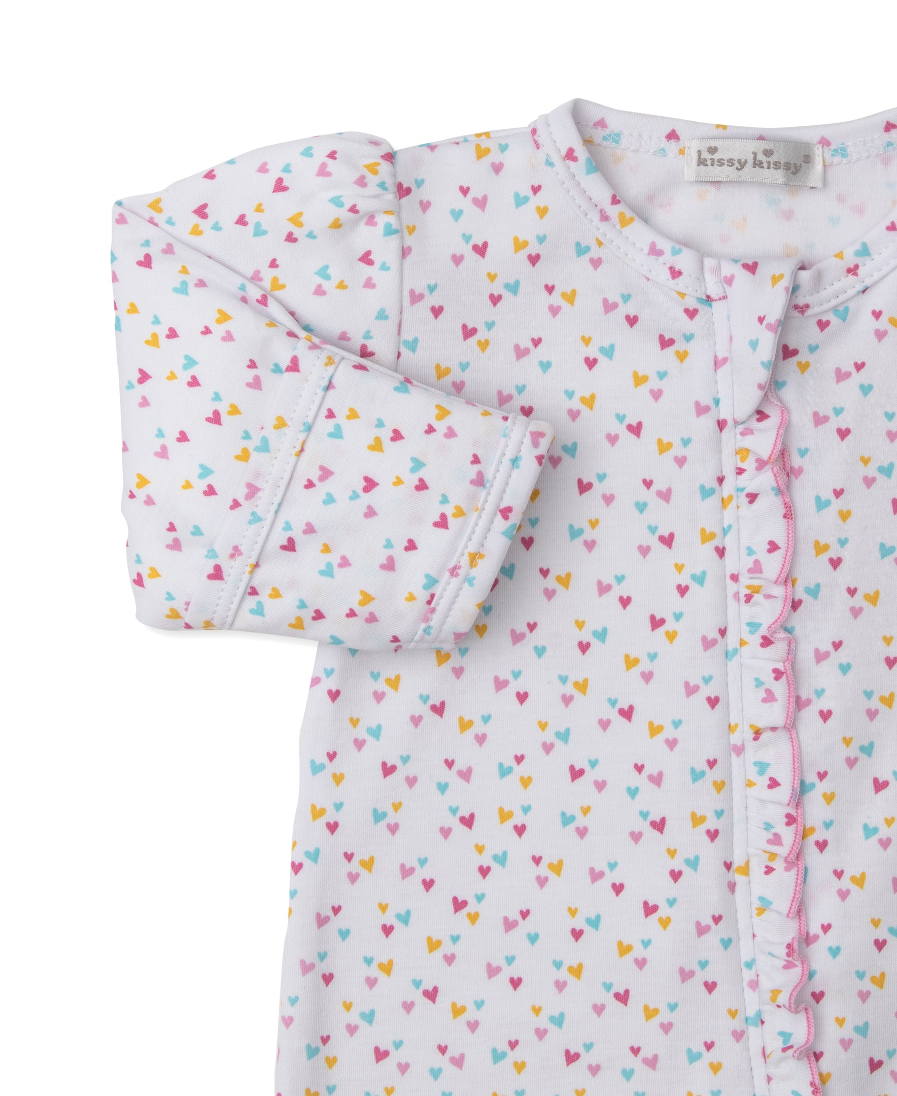 Carousel Magic Hearts Zip Footie - Kissy Kissy