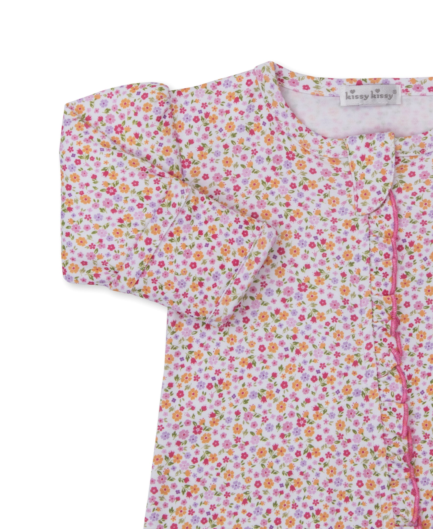 Blossoming Bows Floral Zip Footie - Kissy Kissy