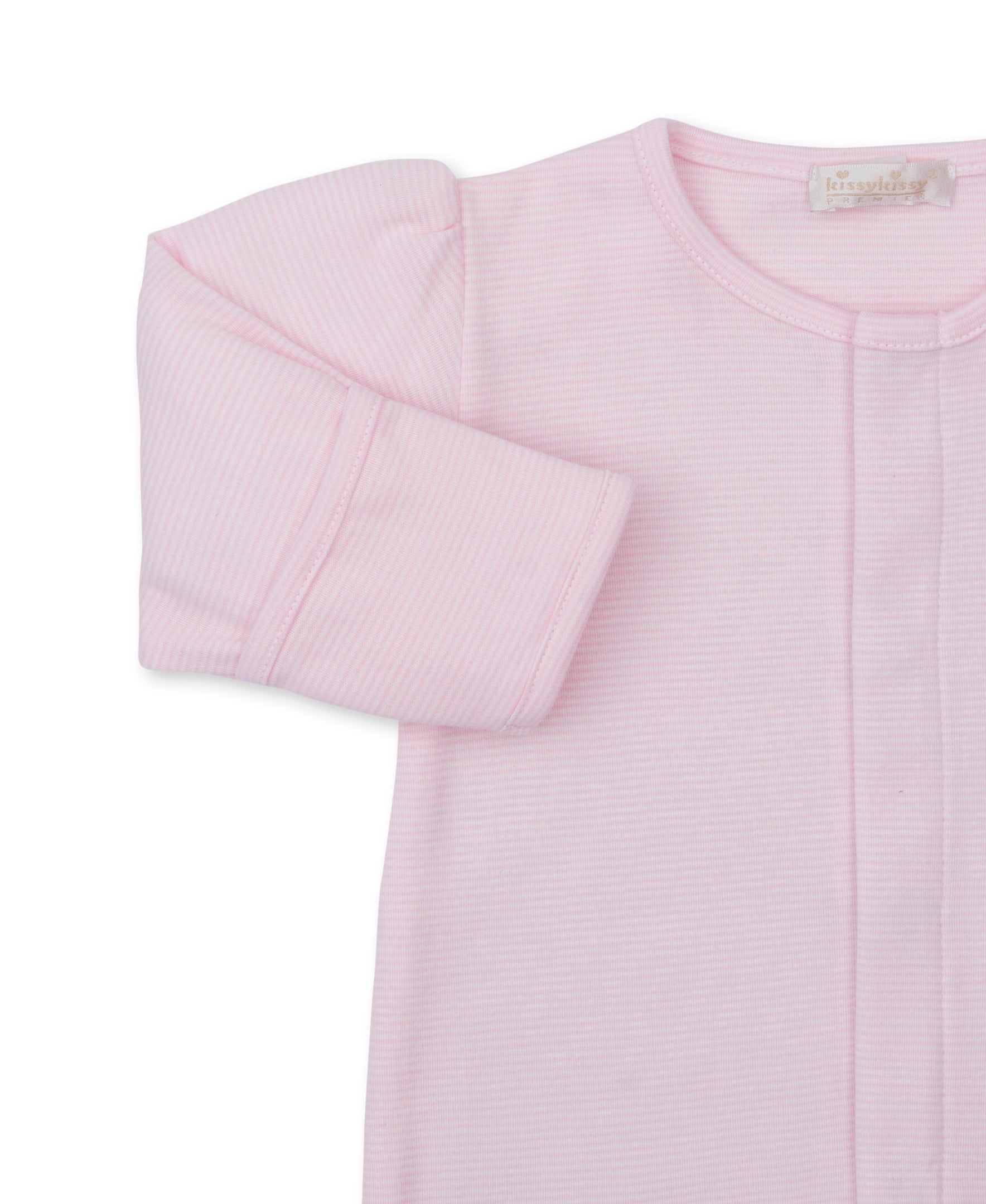 SCE Safari Party Pink Stripe Hand Emb. Footie - Kissy Kissy
