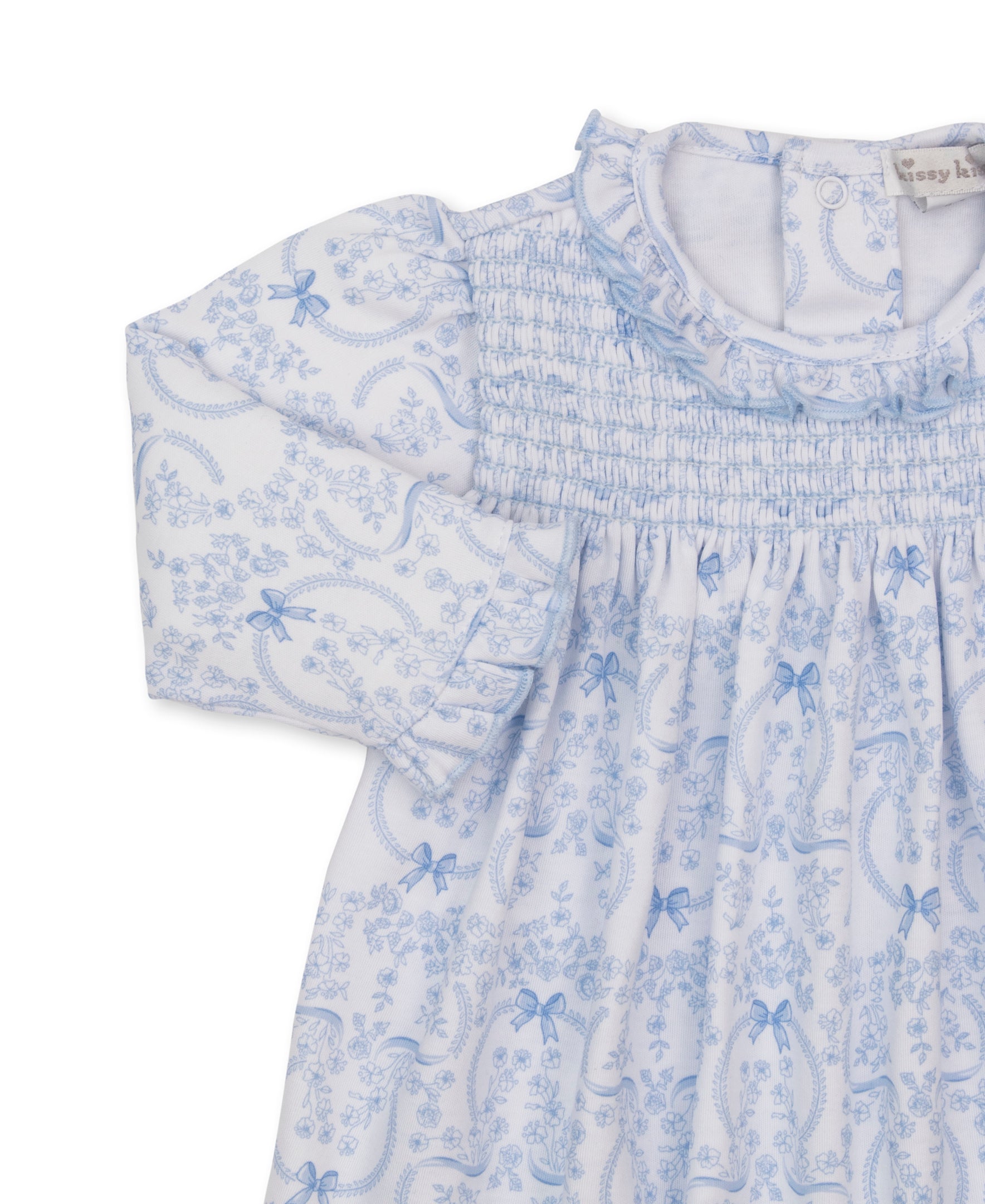Delicate Blooming Bows Blue Footed Dress Set - Kissy Kissy