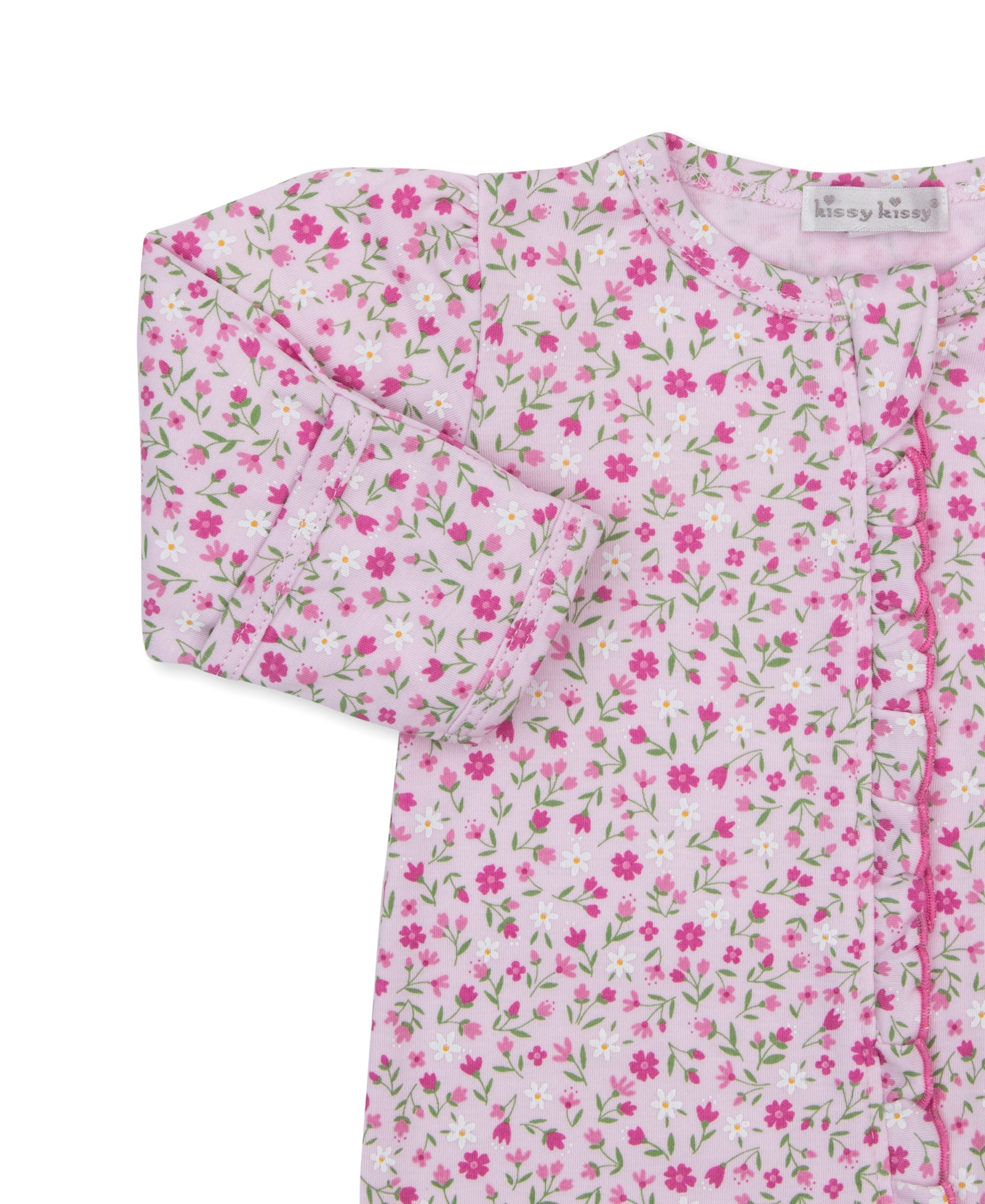Pretty Petals Pink Zip Footie - Kissy Kissy