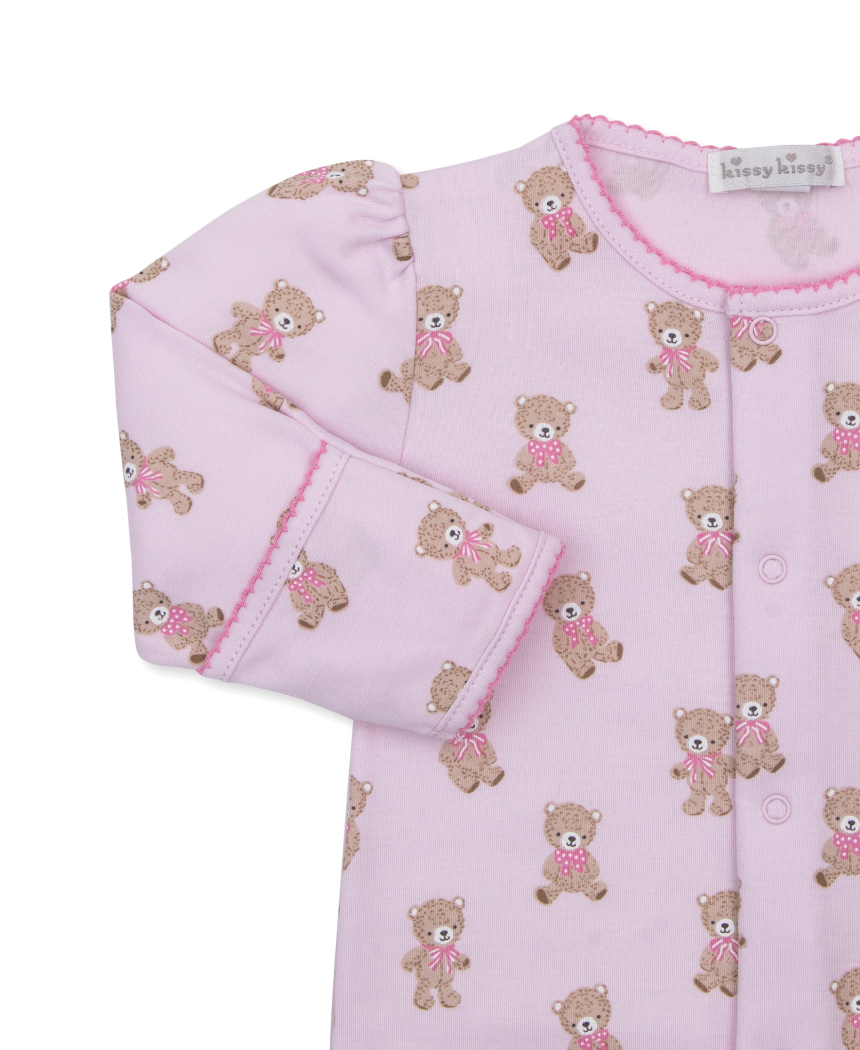 Teddy Bear Club Pink Print Footie