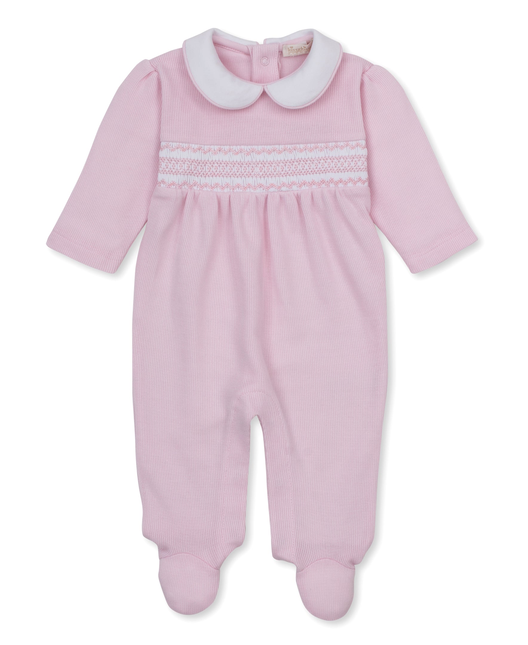 CLB Punto Ingles Pink Hand Smocked Footie - Kissy Kissy