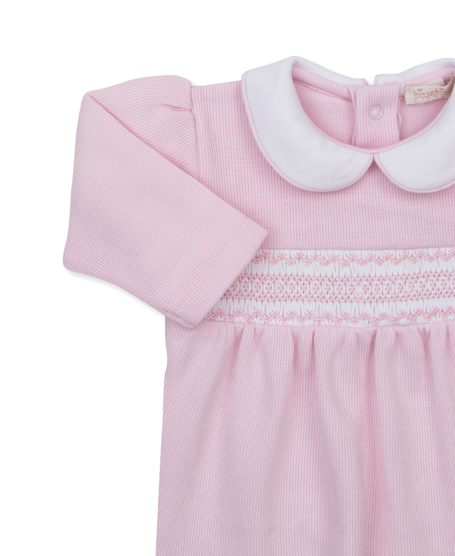 CLB Punto Ingles Pink Hand Smocked Footie - Kissy Kissy