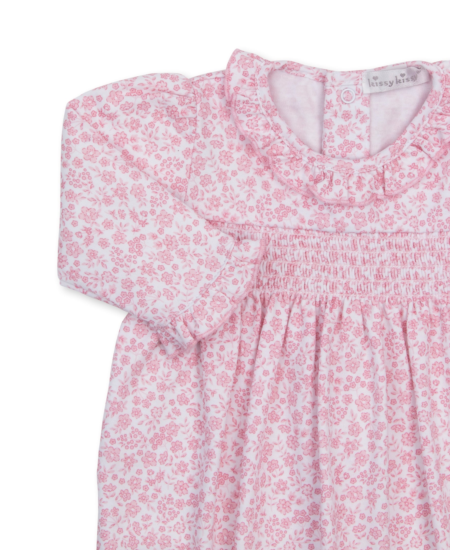 Fall Blooms Pink Smocked Footie - Kissy Kissy