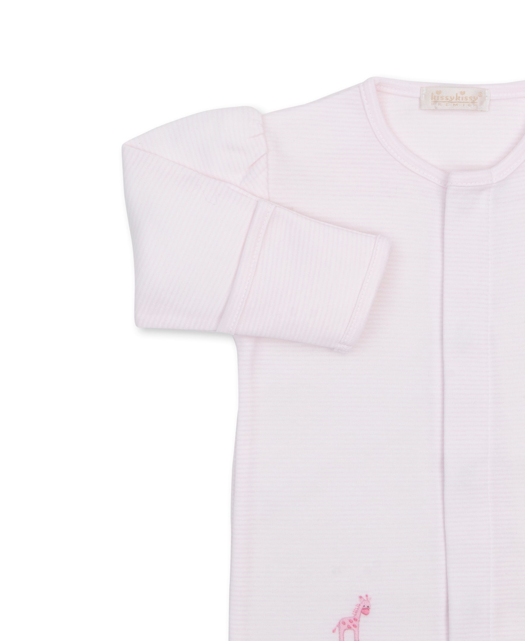 SCE Jungle Hang Out Pink Hand Emb. Stripe Footie - Kissy Kissy