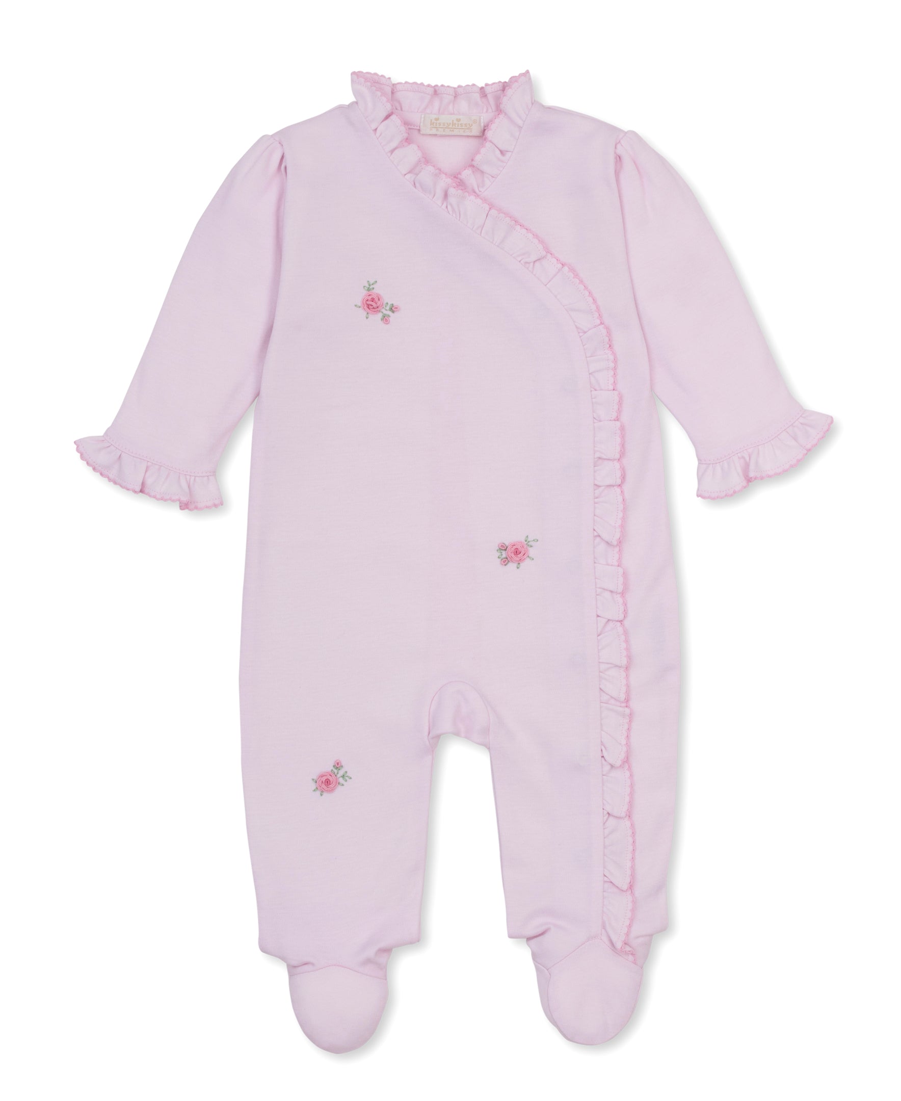 SCE Cottage Roses Pink Hand Emb. Footie - Kissy Kissy