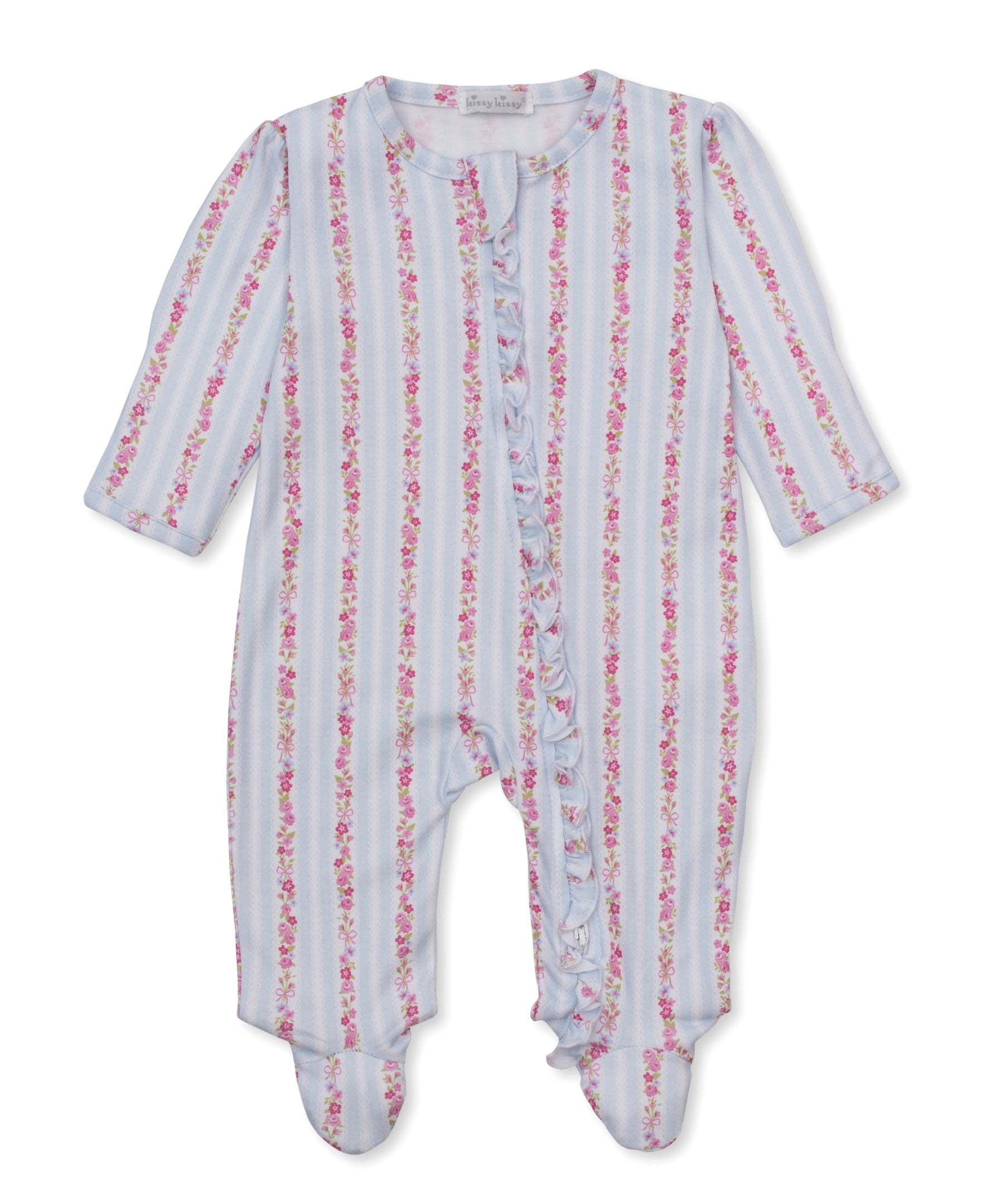 Rose Renaissance Stripe Zip Footie - Kissy Kissy