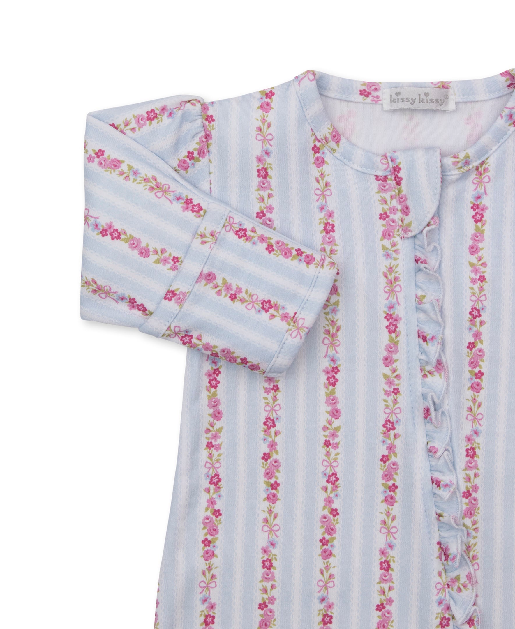 Rose Renaissance Stripe Zip Footie - Kissy Kissy