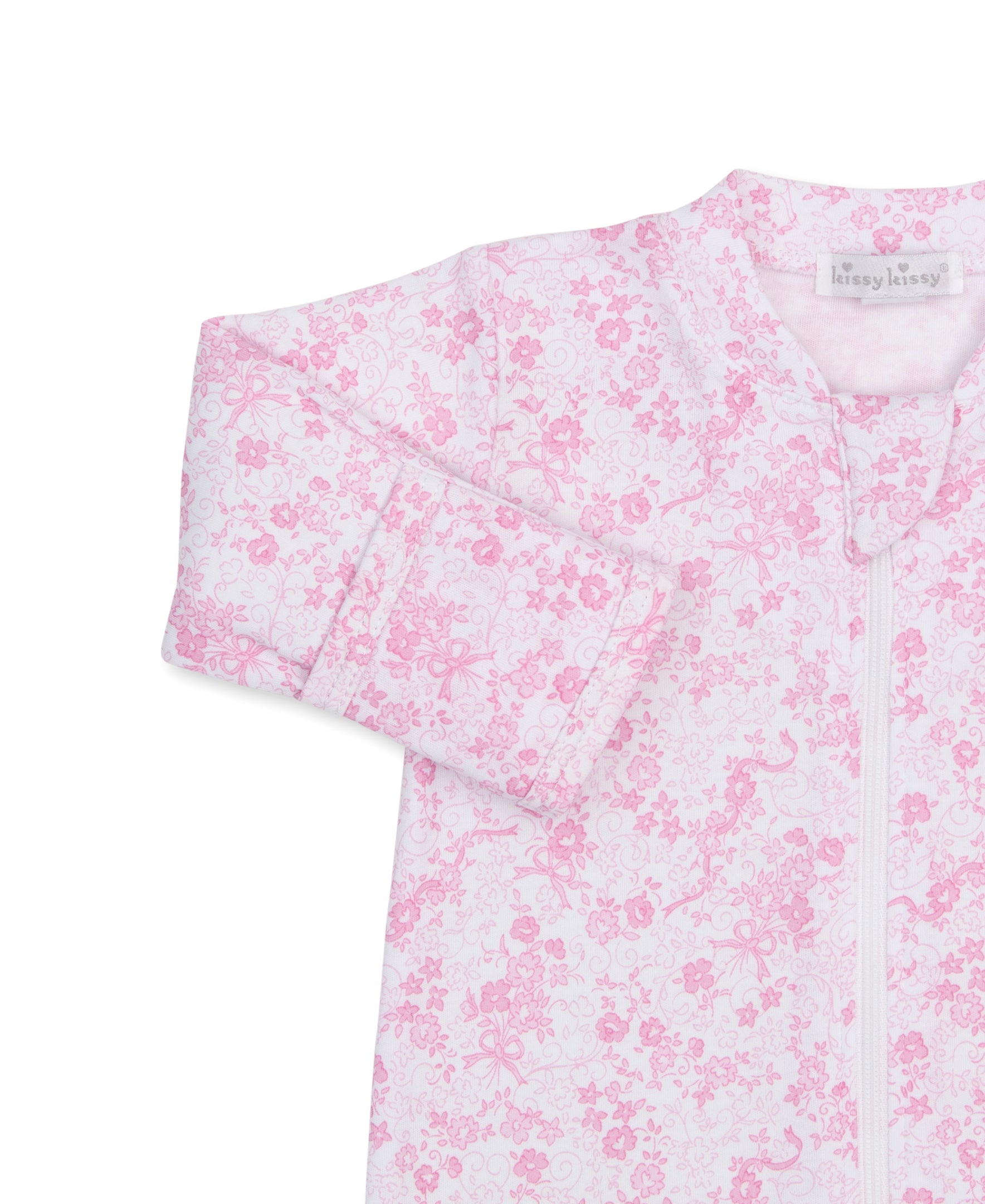 Old English Roses Pink Zip Footie & Hat Set - Kissy Kissy