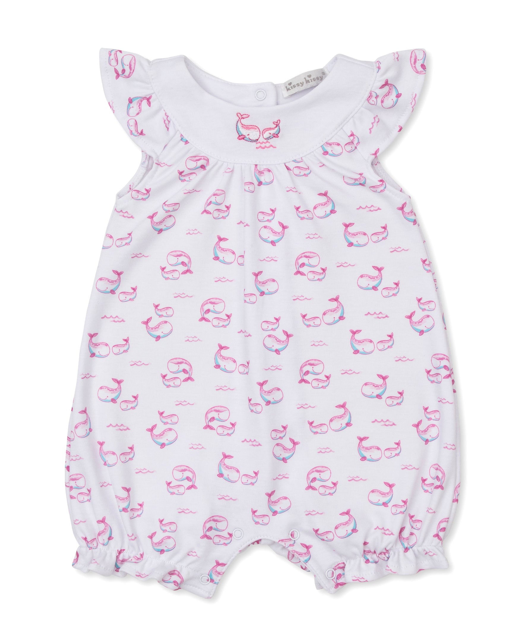 Whale Pods Pink Short Playsuit - Kissy Kissy