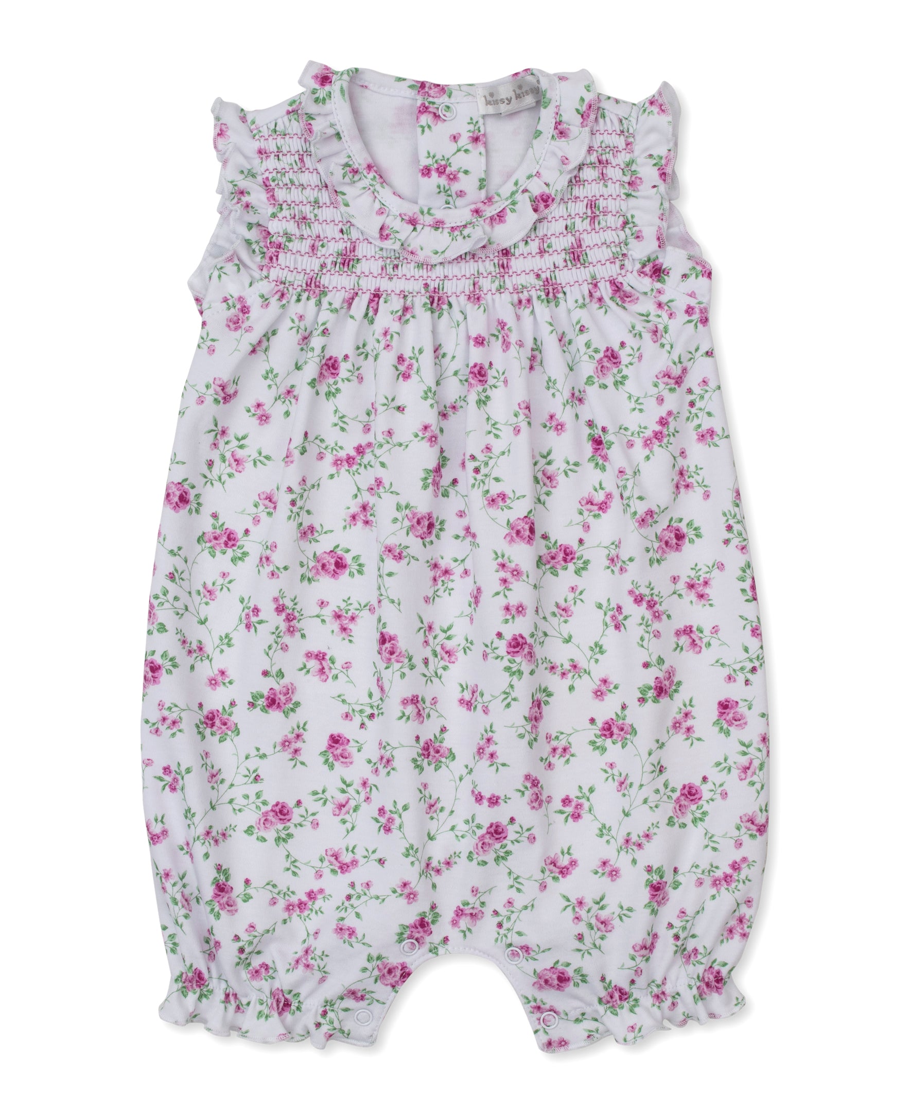 Victorian Roses Short Smocked Playsuit - Kissy Kissy