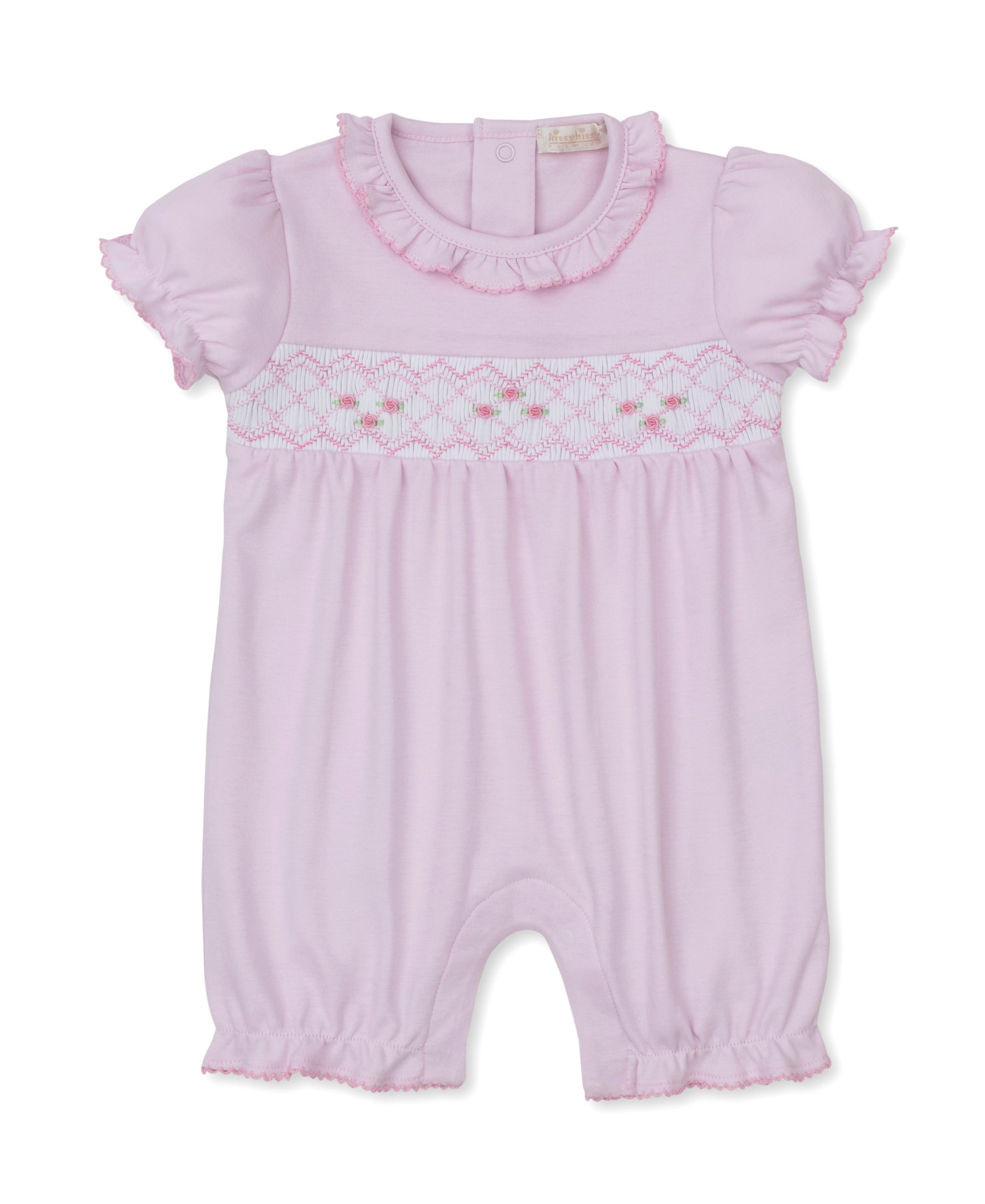 CLB Summer 26 Pink Hand Smocked Short Playsuit