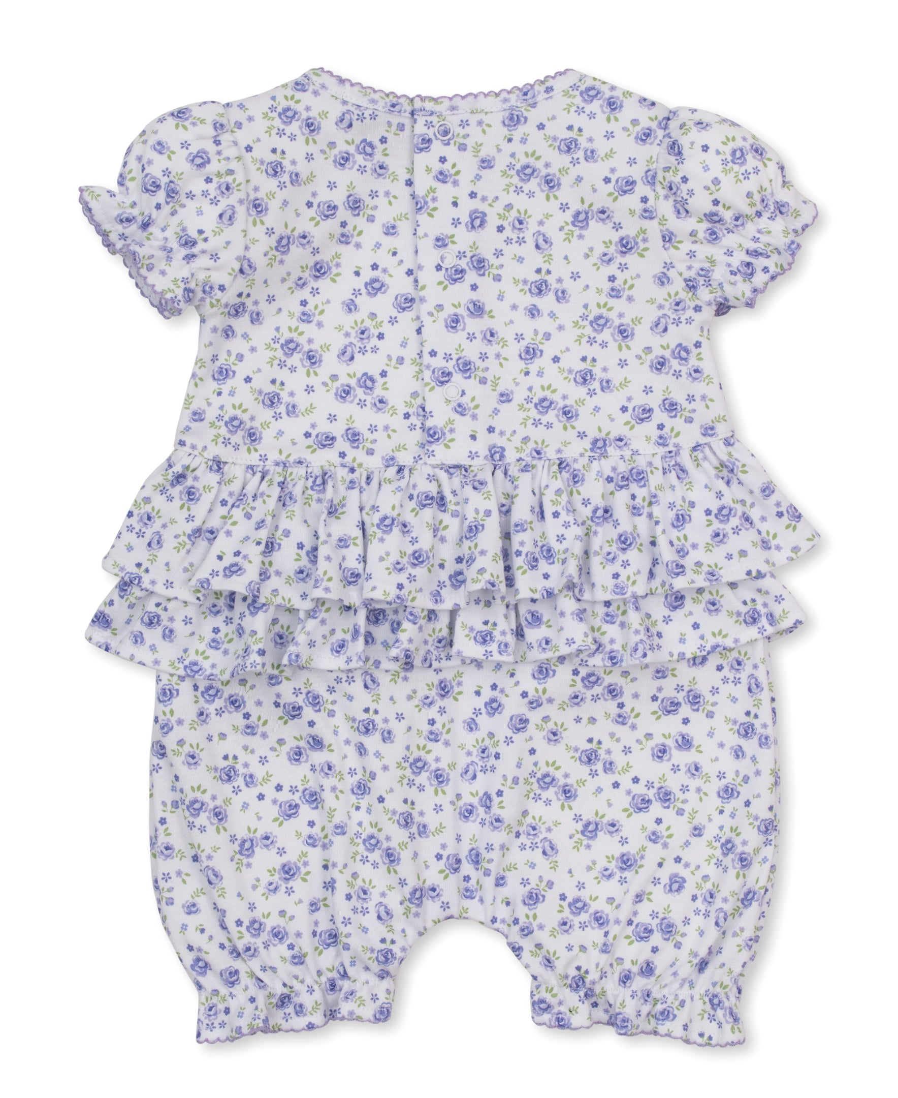 Cottage Roses Lilac Short Ruffle Playsuit - Kissy Kissy