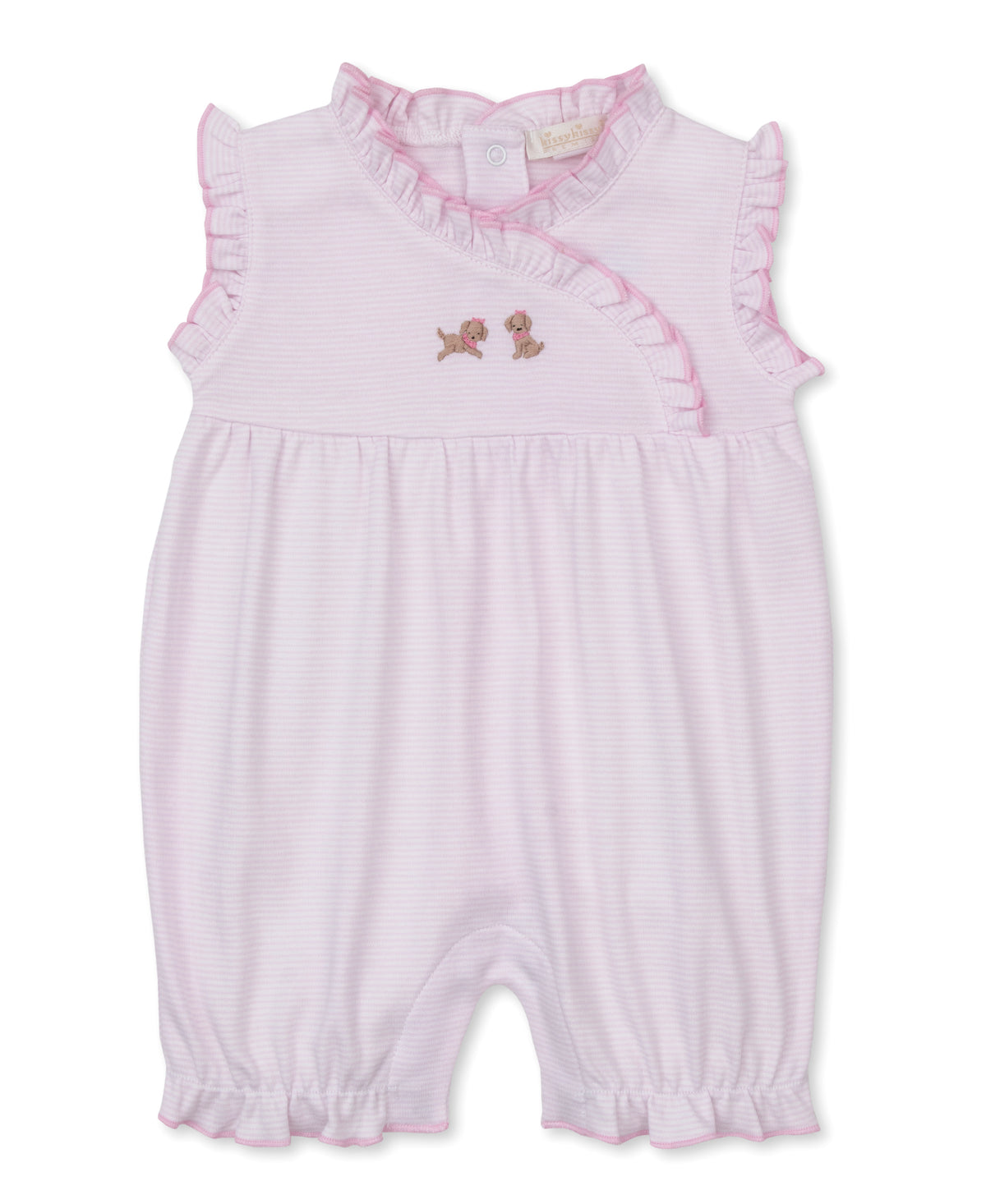 Premier Puppy Play Pink Hand Emb. Stripe Playsuit - Kissy Kissy