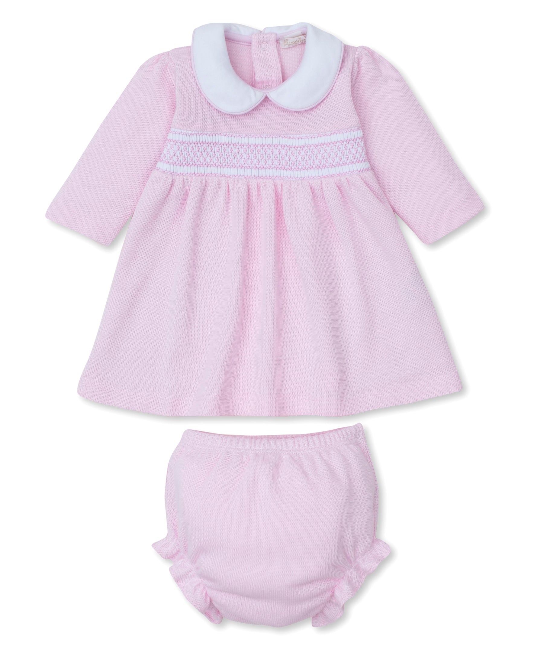 CLB Punto Ingles Pink Hand Smocked Dress Set - Kissy Kissy