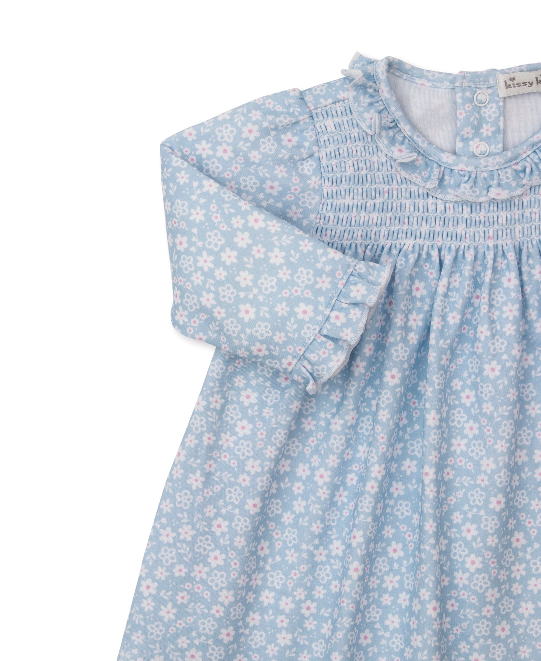 Fall in Bloom Blue Smocked Dress Set - Kissy Kissy