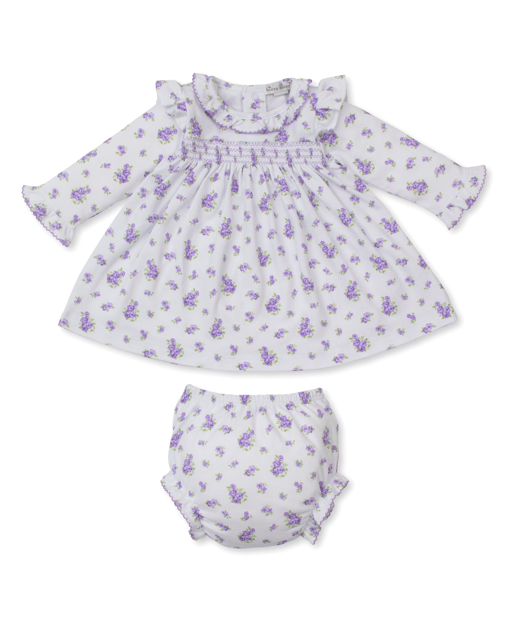 Roses and Blooms Lilac Smocked Dress Set - Kissy Kissy