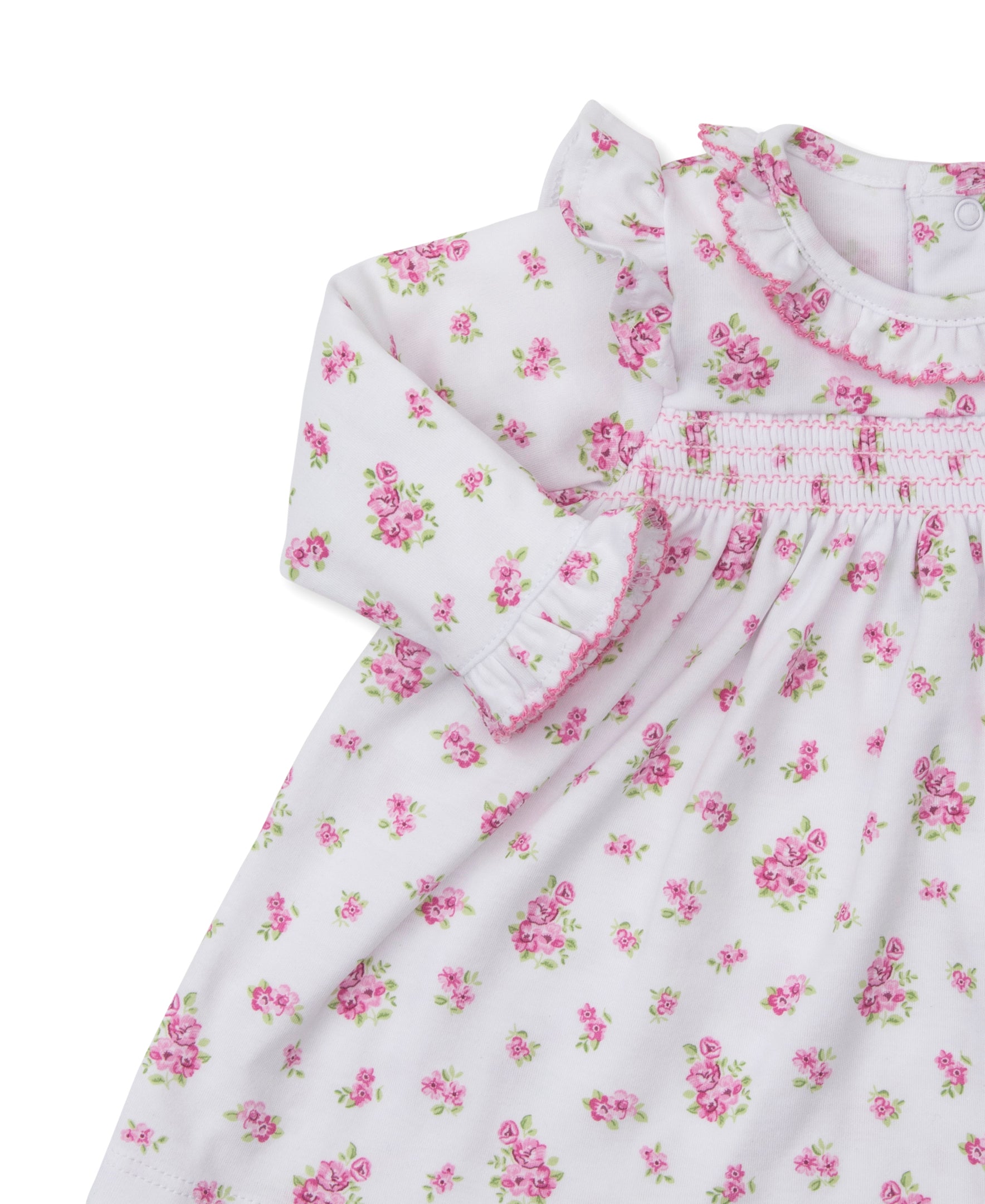 Roses and Blooms Pink Smocked Dress Set - Kissy Kissy