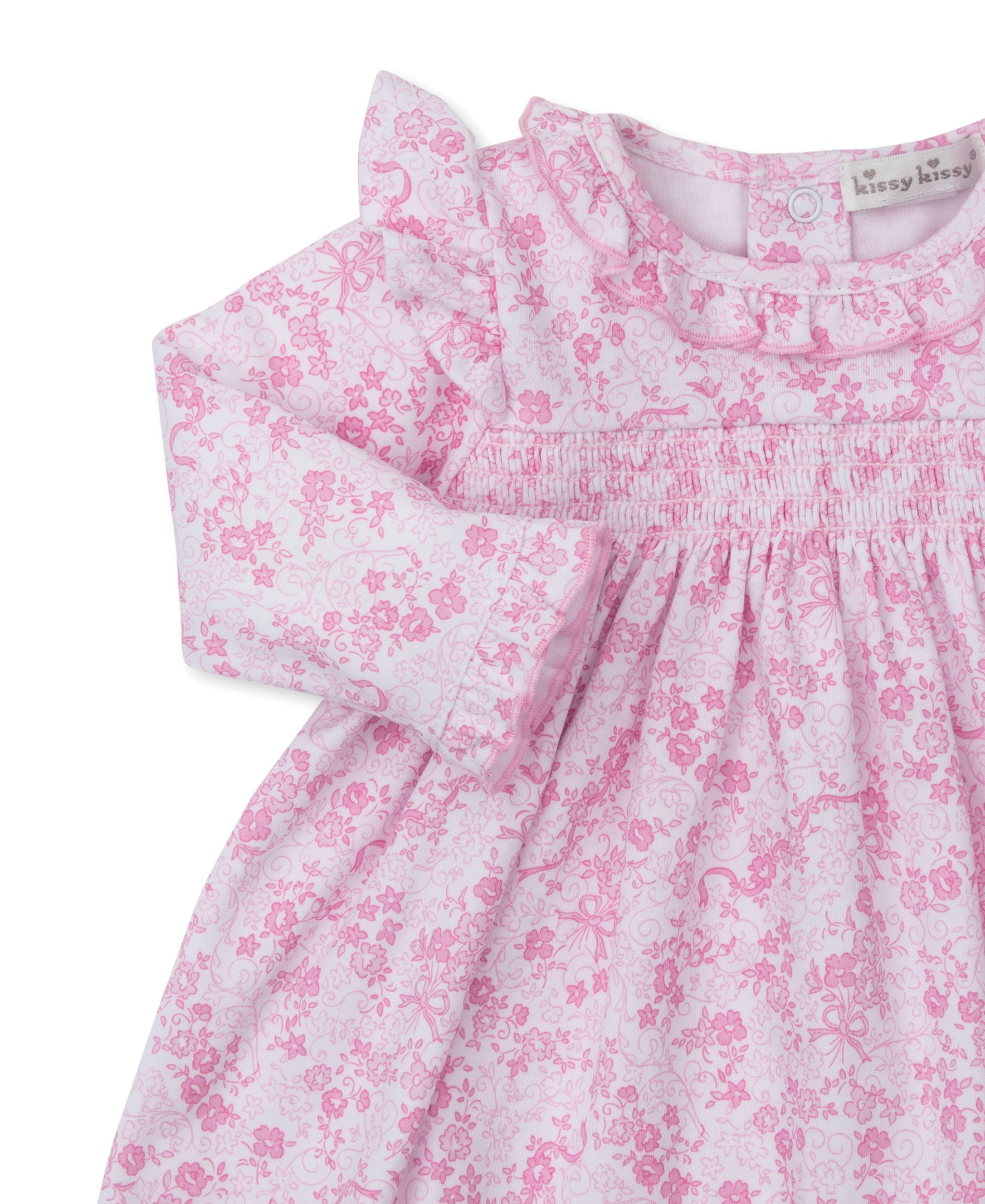 Old English Roses Pink Smocked Dress Set - Kissy Kissy