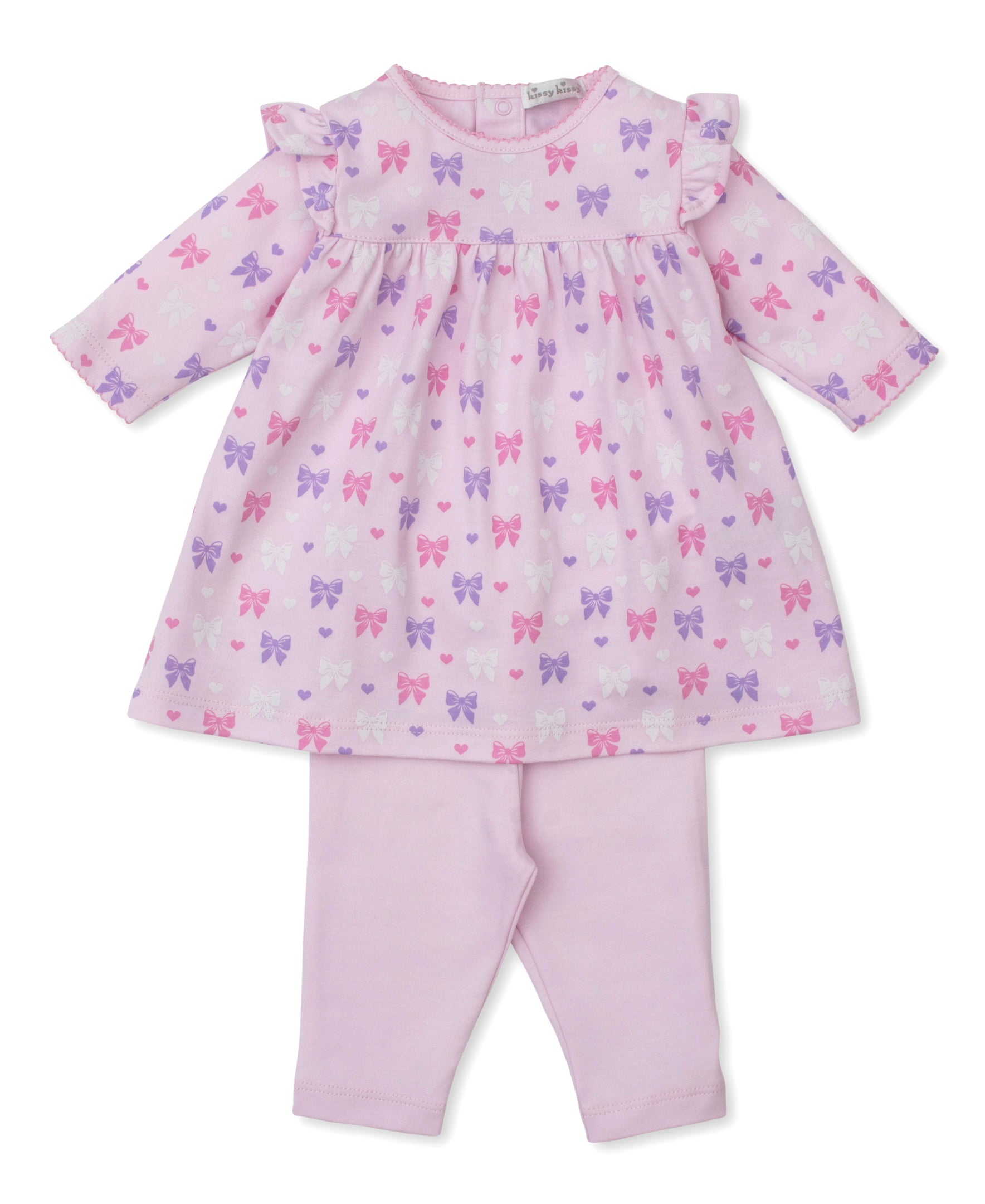 Billowy Bows Pink Legging Dress Set - Kissy Kissy